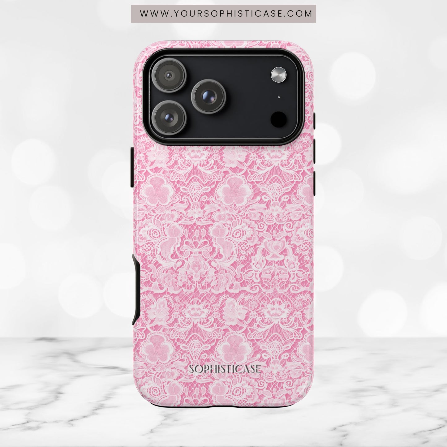 Luxe Lace in Pink - iPhone Case