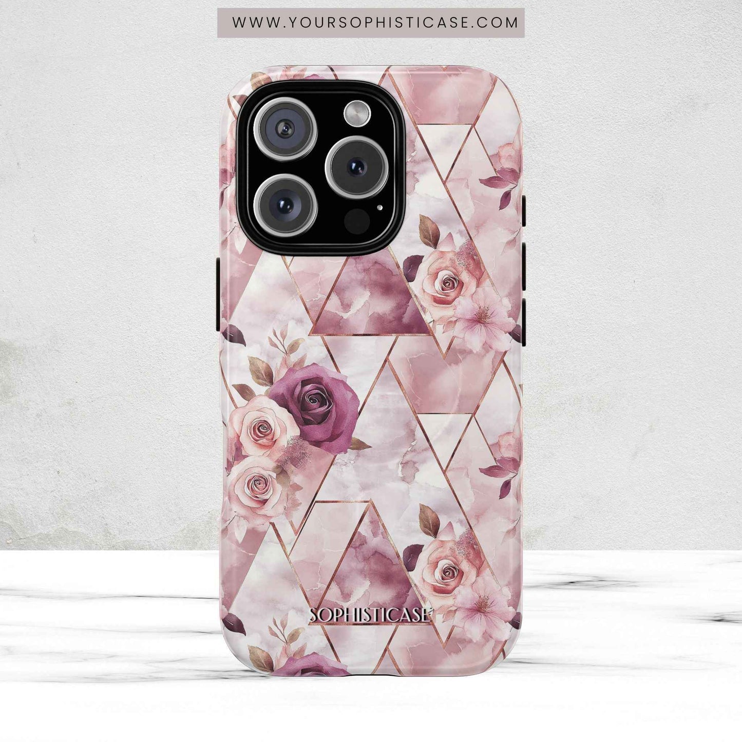 Royal Floral in Plum Chevron - iPhone Magsafe Case