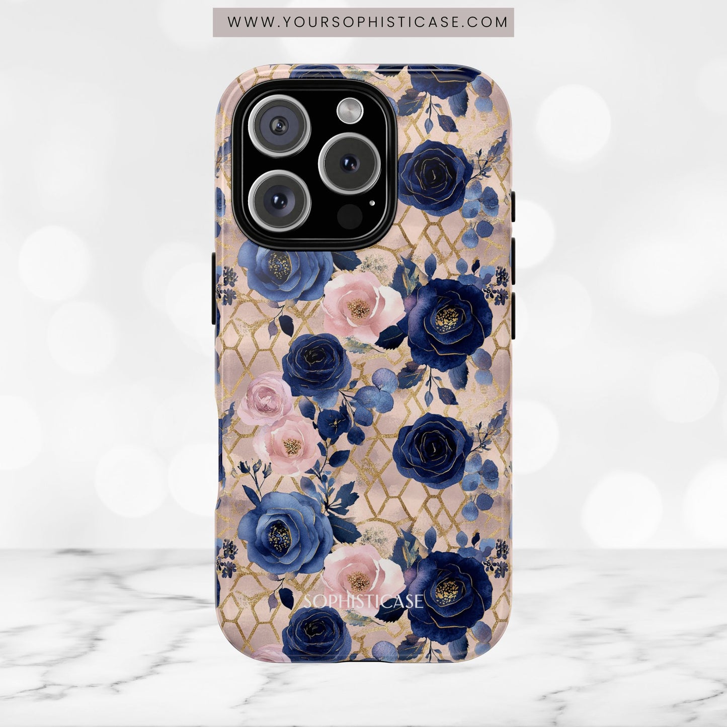 Royal Floral in Navy Blush - Tough Phone Case