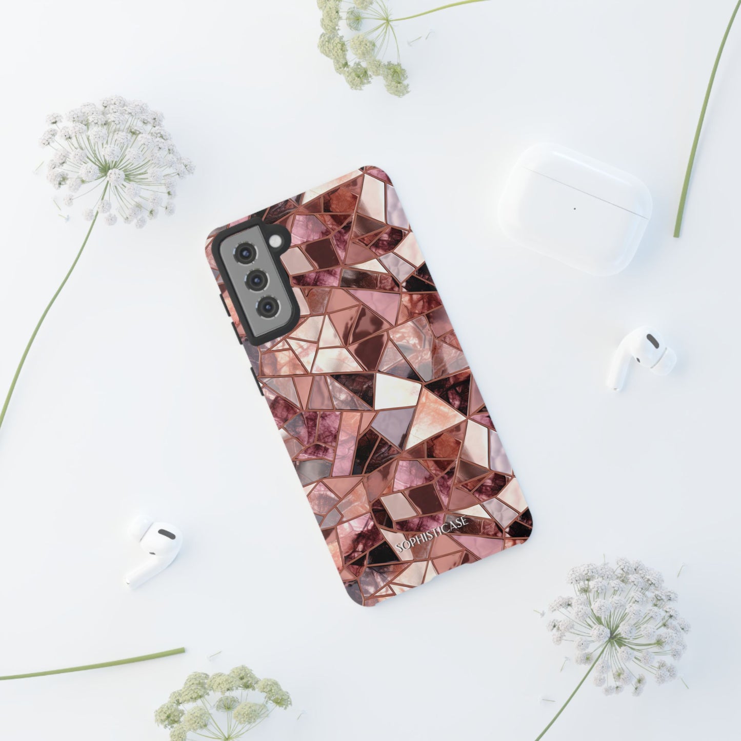 Rose' Runway in Merlot Mosaic - Tough Phone Case
