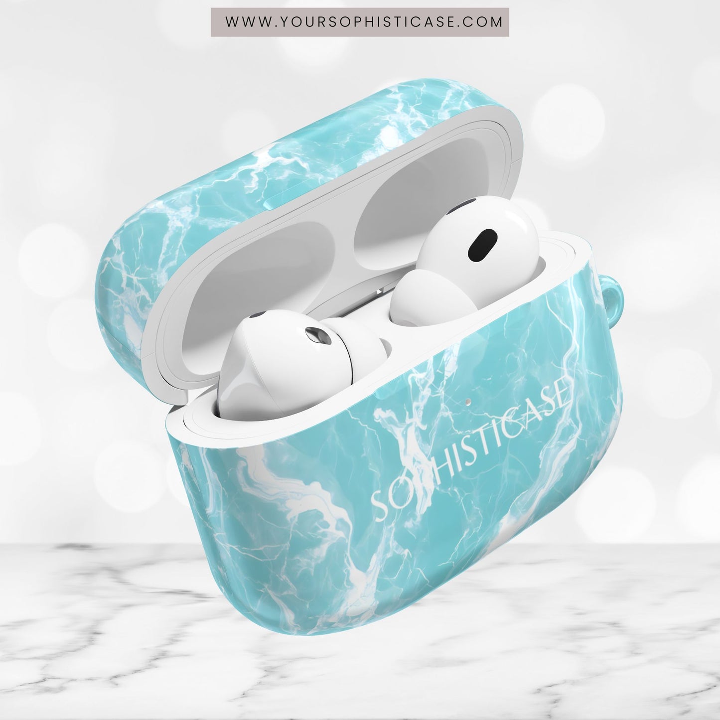 AirPod Cases - Marble Crush in Aqua