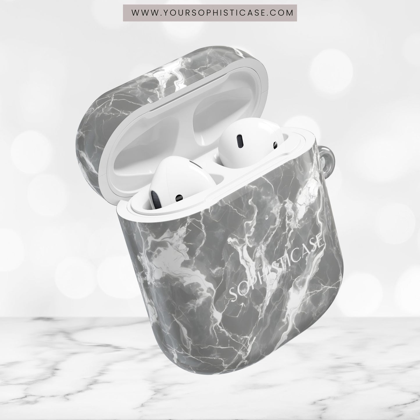 AirPod Cases - Marble Crush in Charcoal Grey