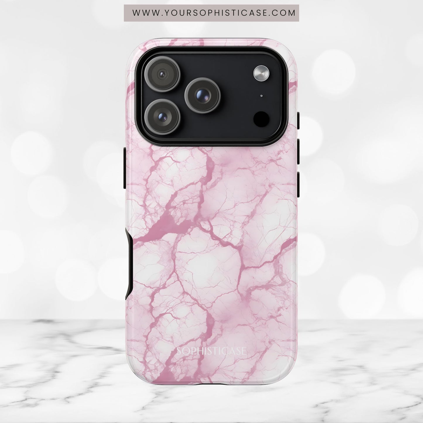 Marble Opulence in Pink - iPhone Case