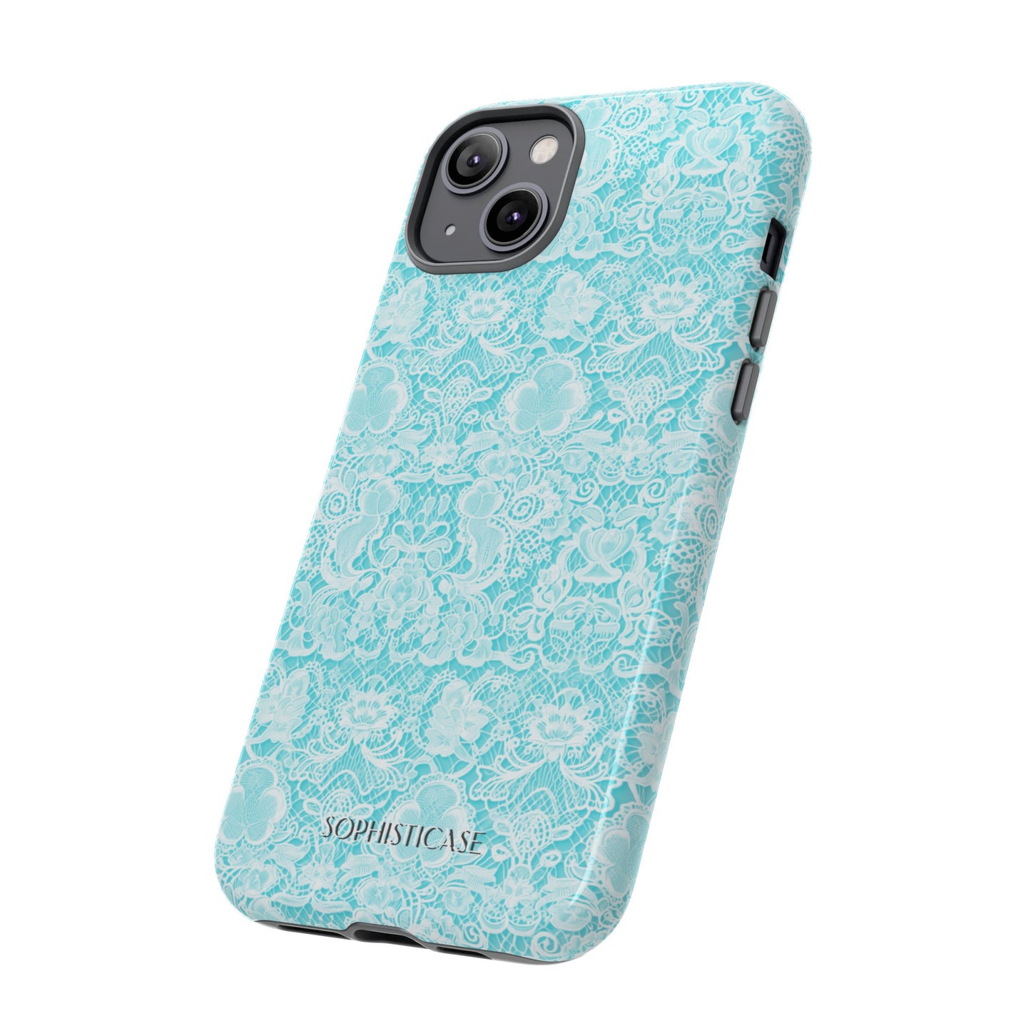 Luxe Lace in Aqua - Tough Phone Case