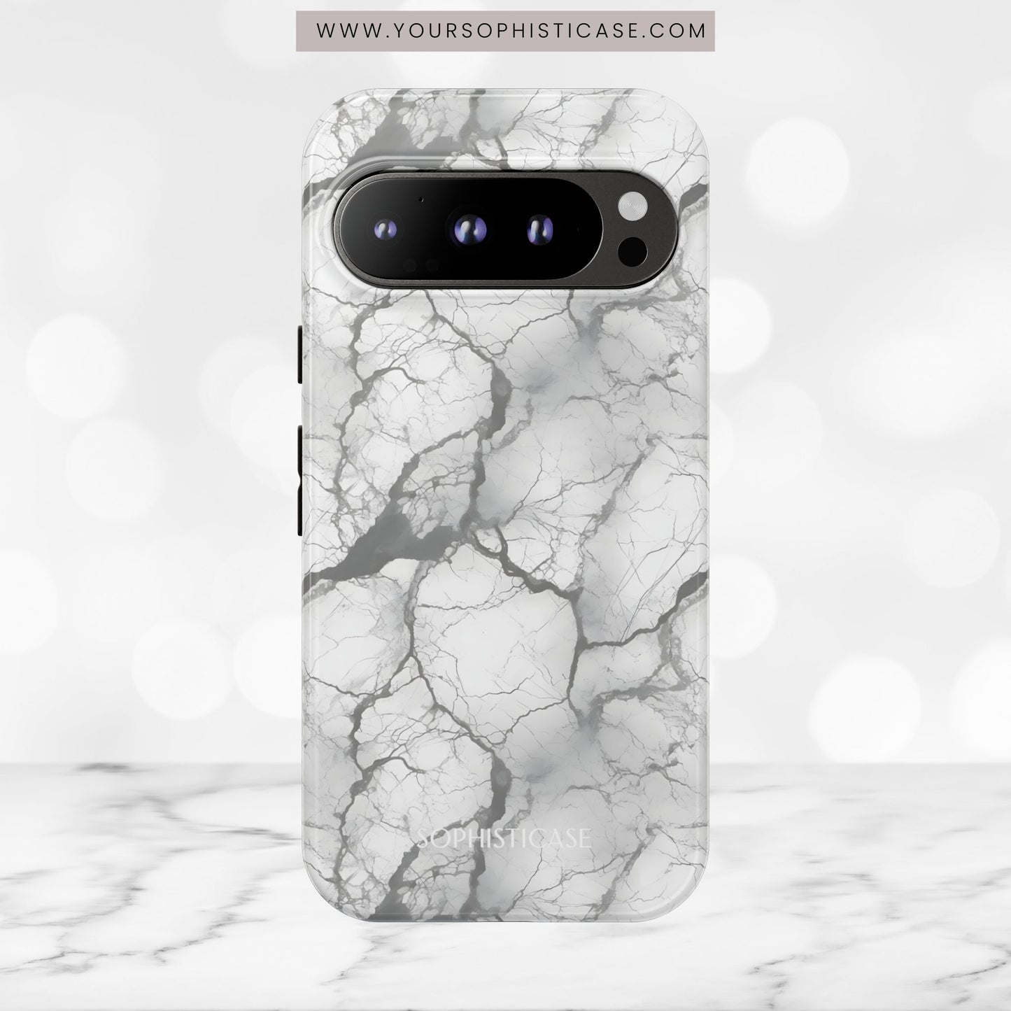Marble Opulence in Charcoal Grey - Tough Phone Case