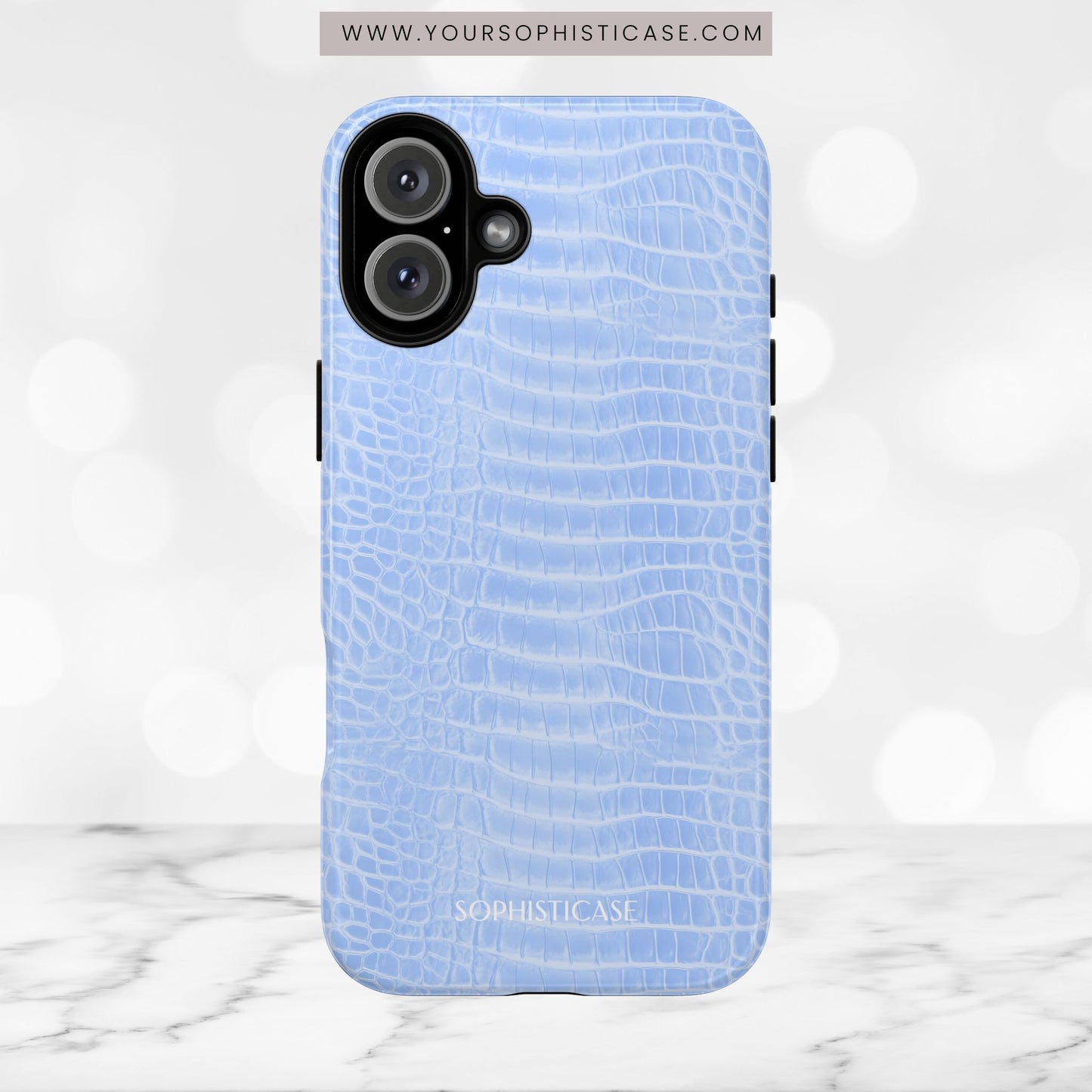 Luxe Leather in Blue - iPhone Case