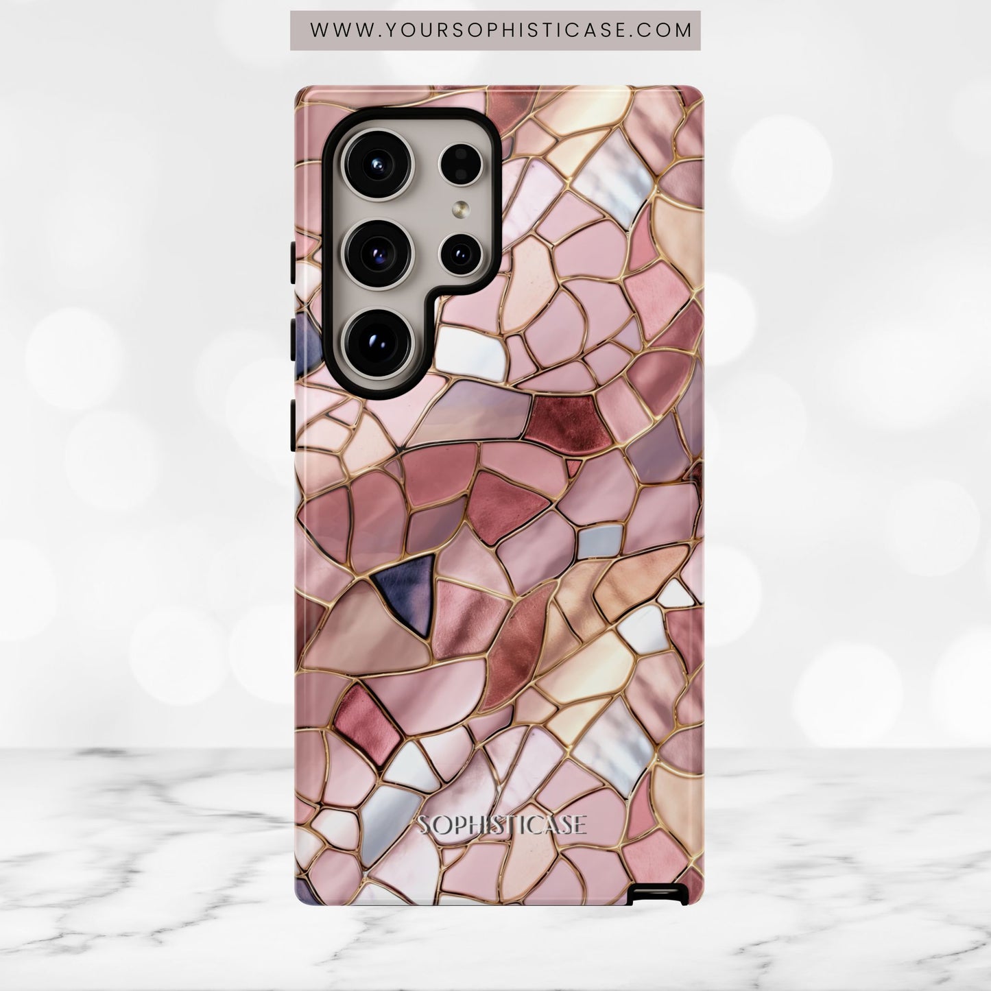 Rose' Runway in Pink Mosaic - Tough Phone Case