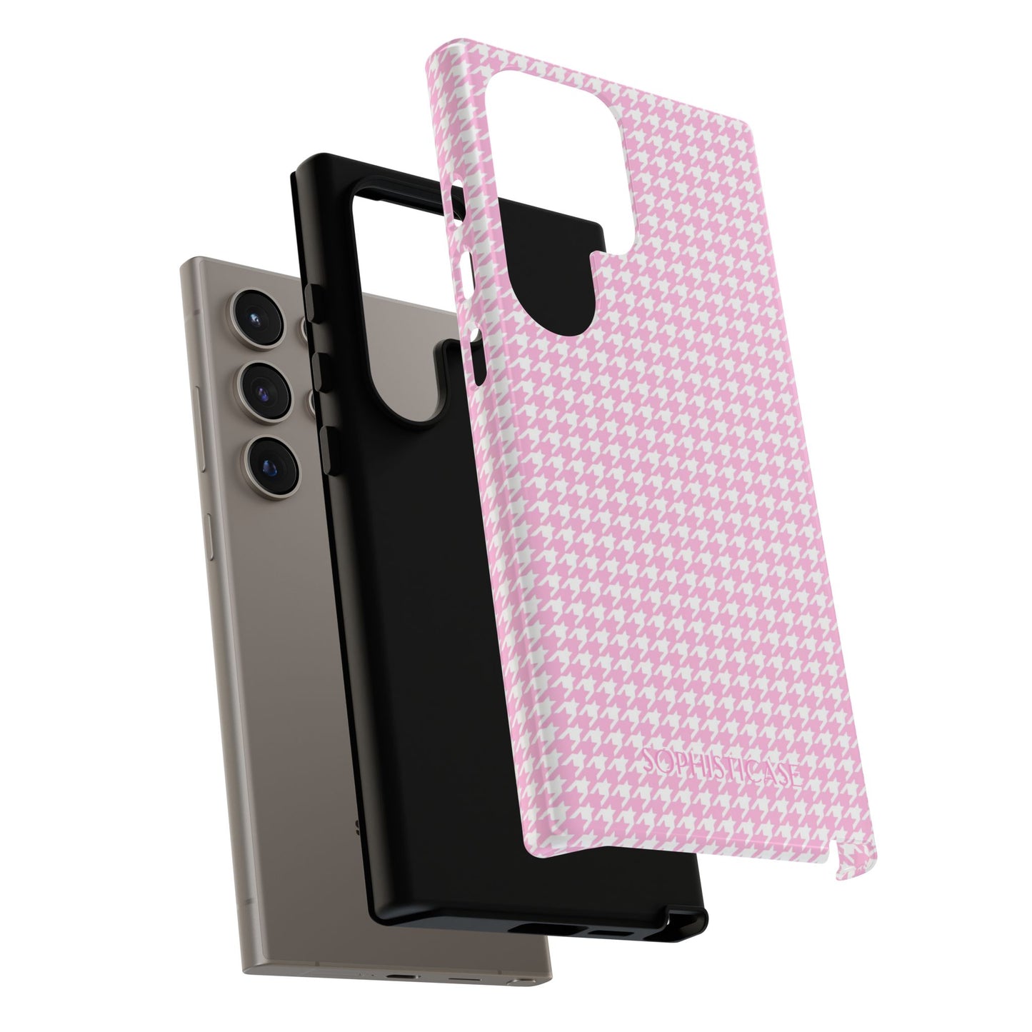 Houndstooth in Pink - Protective Phone Case for Samsung Galaxy