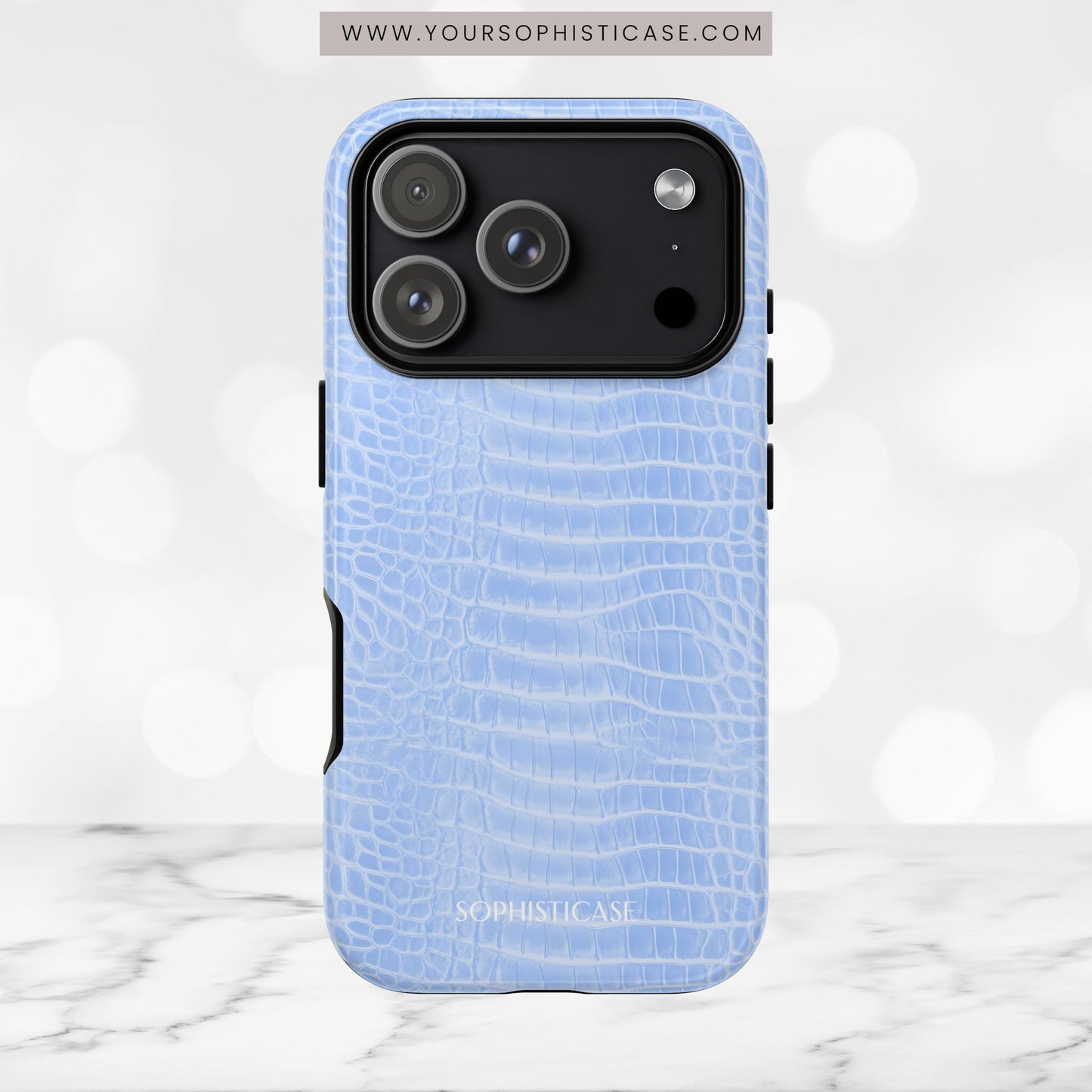 Luxe Leather in Blue - iPhone Case