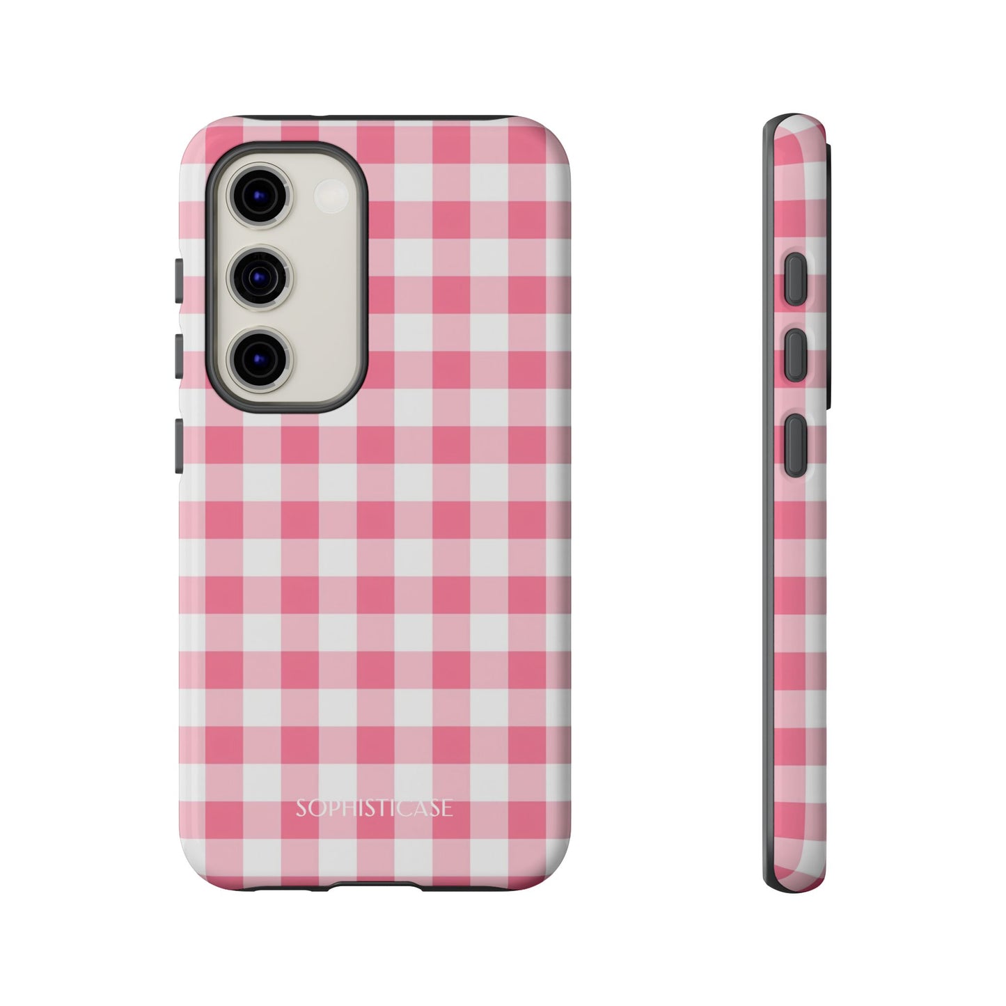 Gingham in Salmon - Tough Phone Case