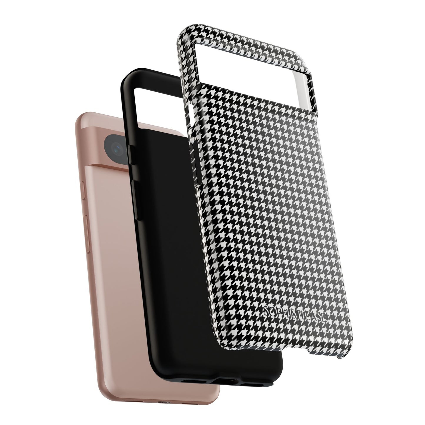Houndstooth in Black - Drop Proof Phone Case for Google Pixel