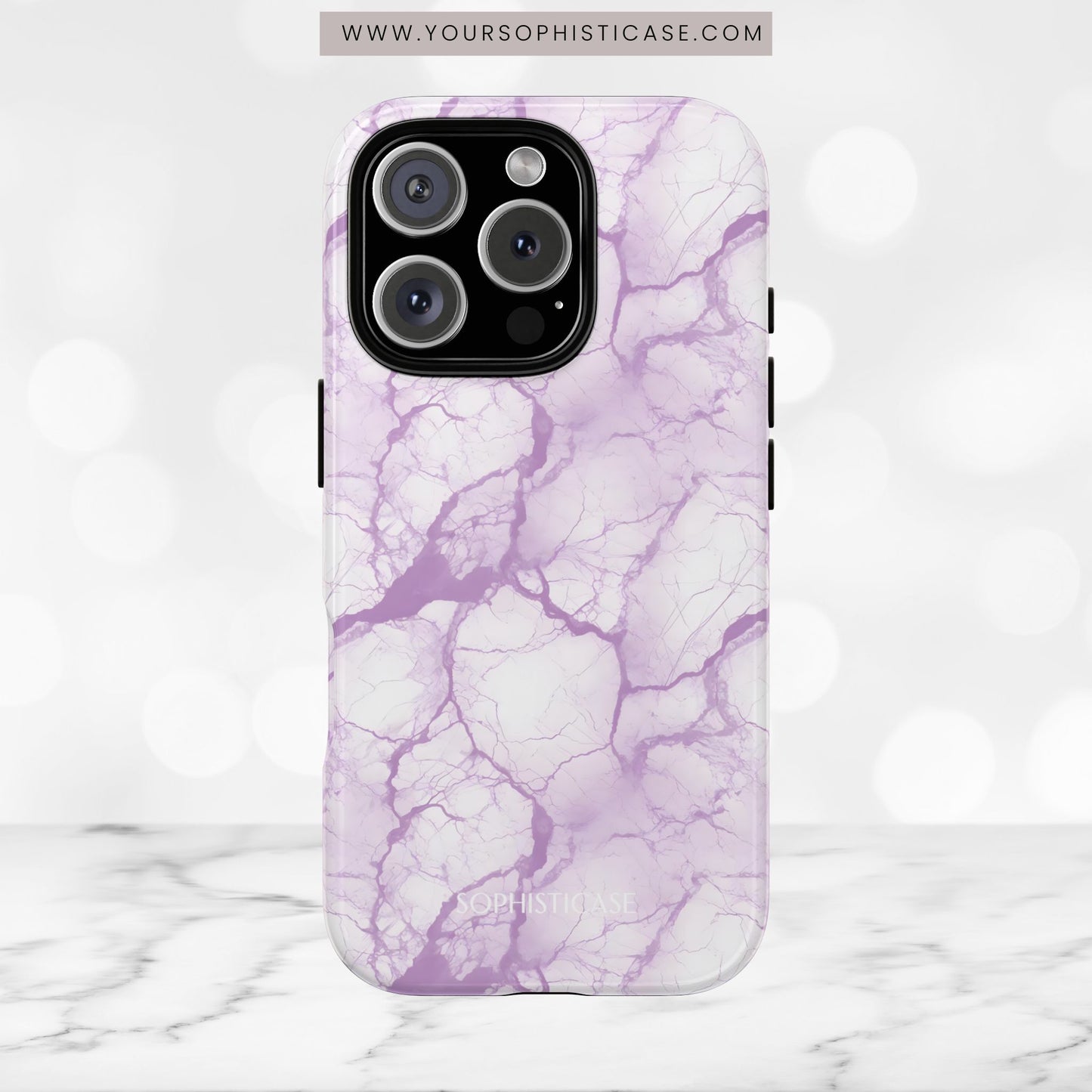 Marble Opulence in Purple - iPhone Case