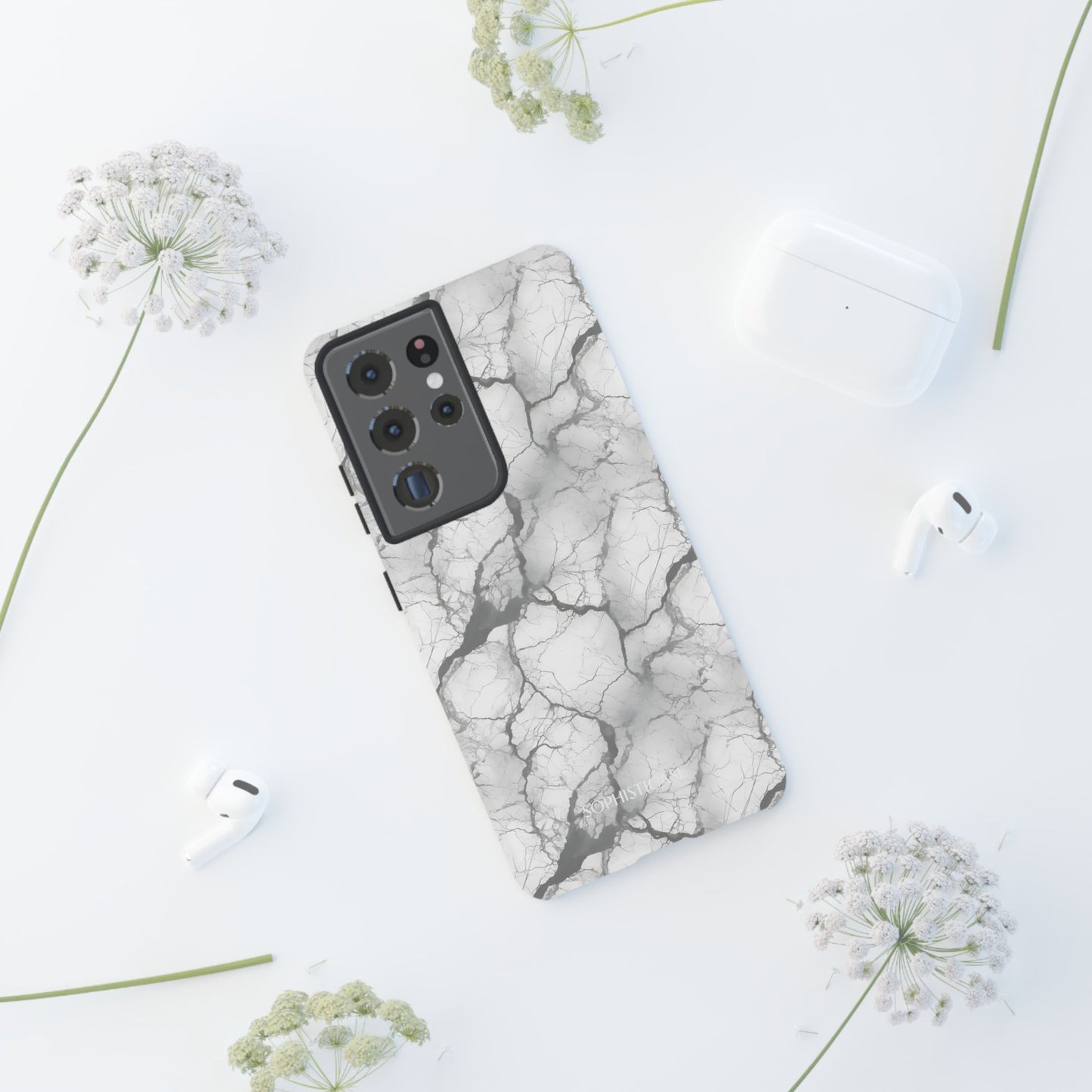 Marble Opulence in Charcoal Grey - Tough Phone Case