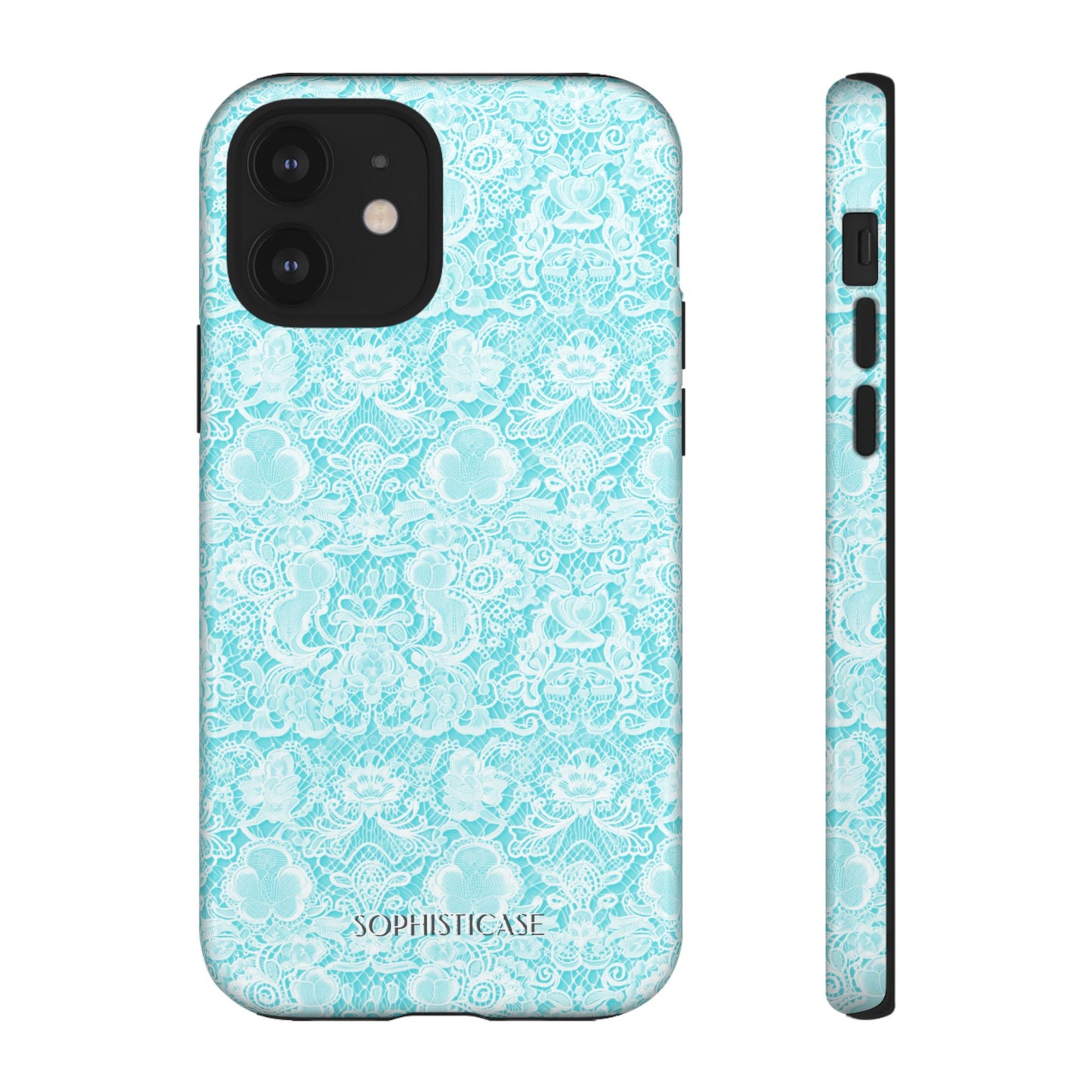 Luxe Lace in Aqua - iPhone Case