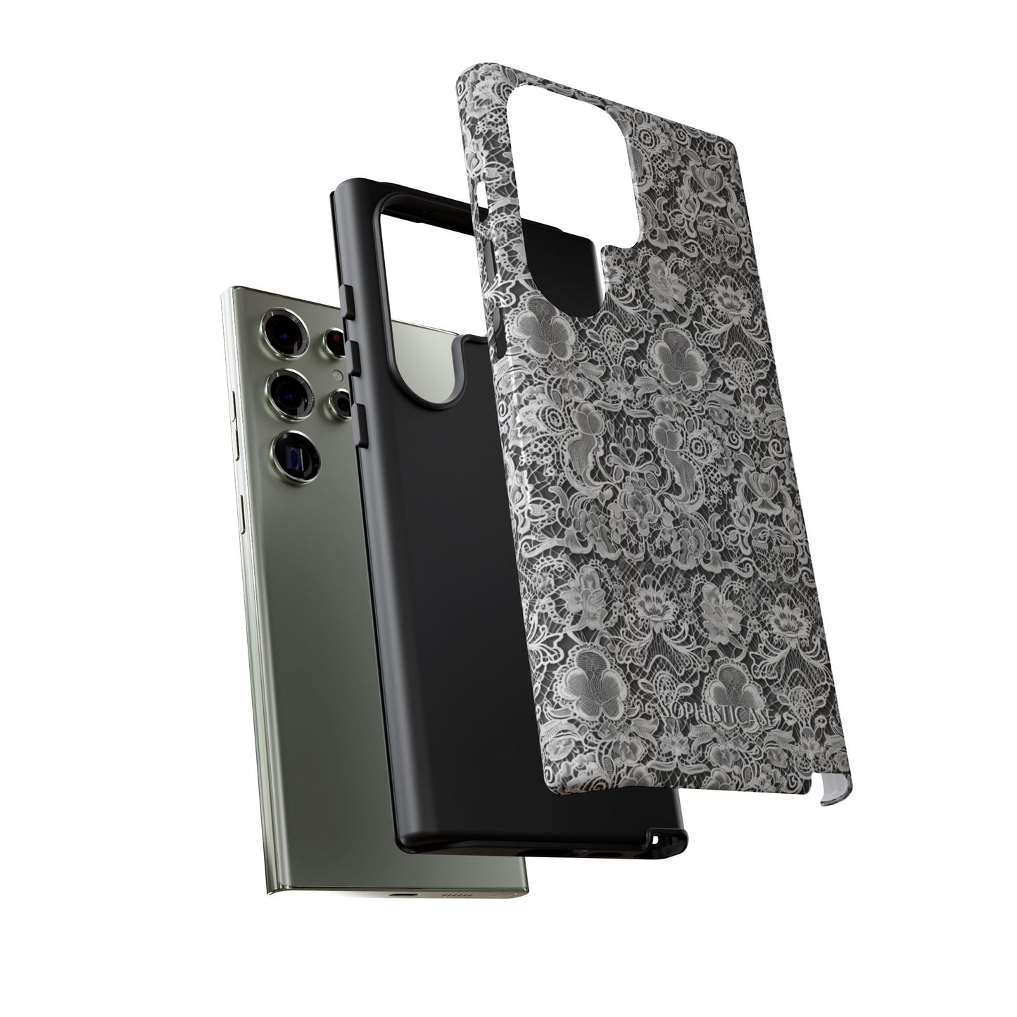 Luxe Lace in Black - Tough Phone Case