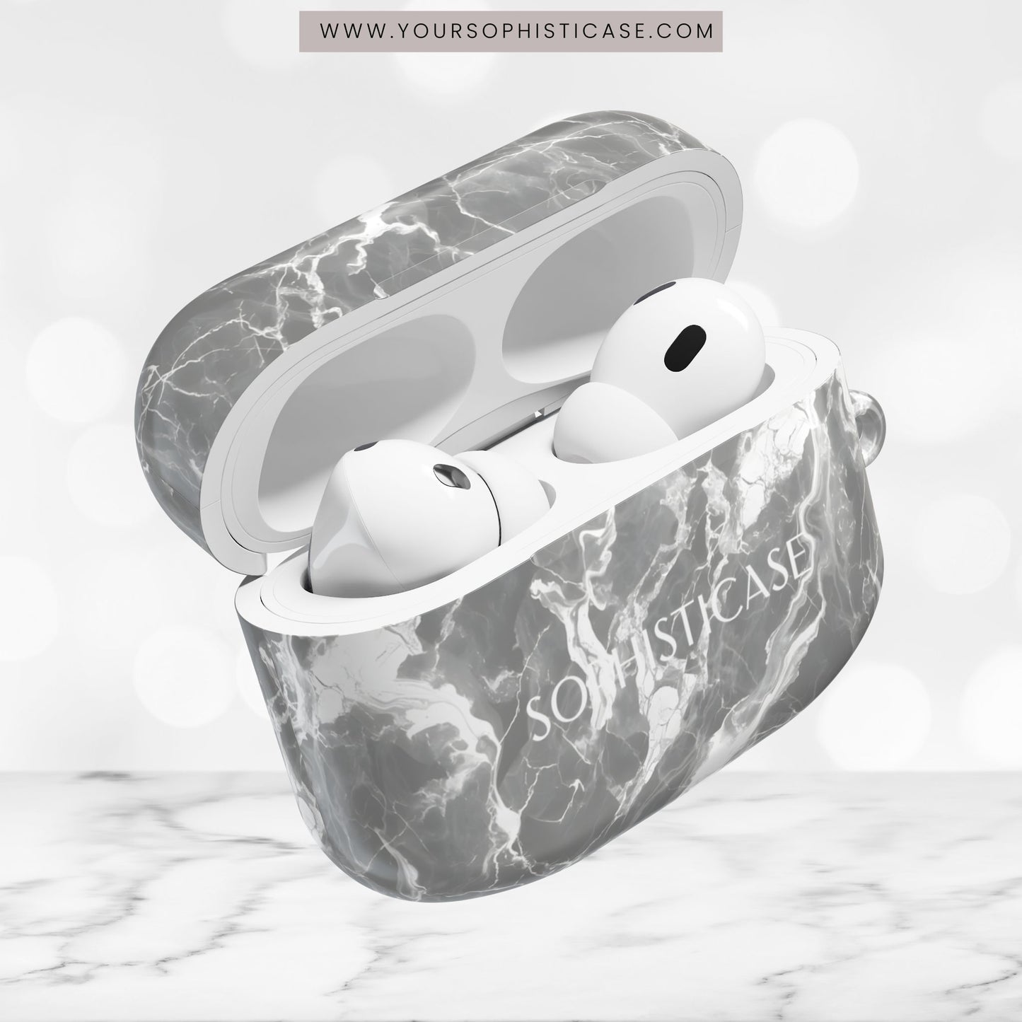 AirPod Cases - Marble Crush in Charcoal Grey