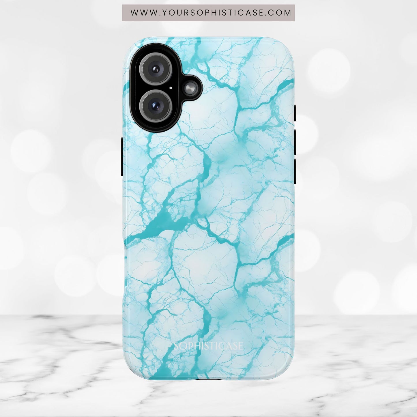 Marble Opulence in Aqua - Tough Phone Case