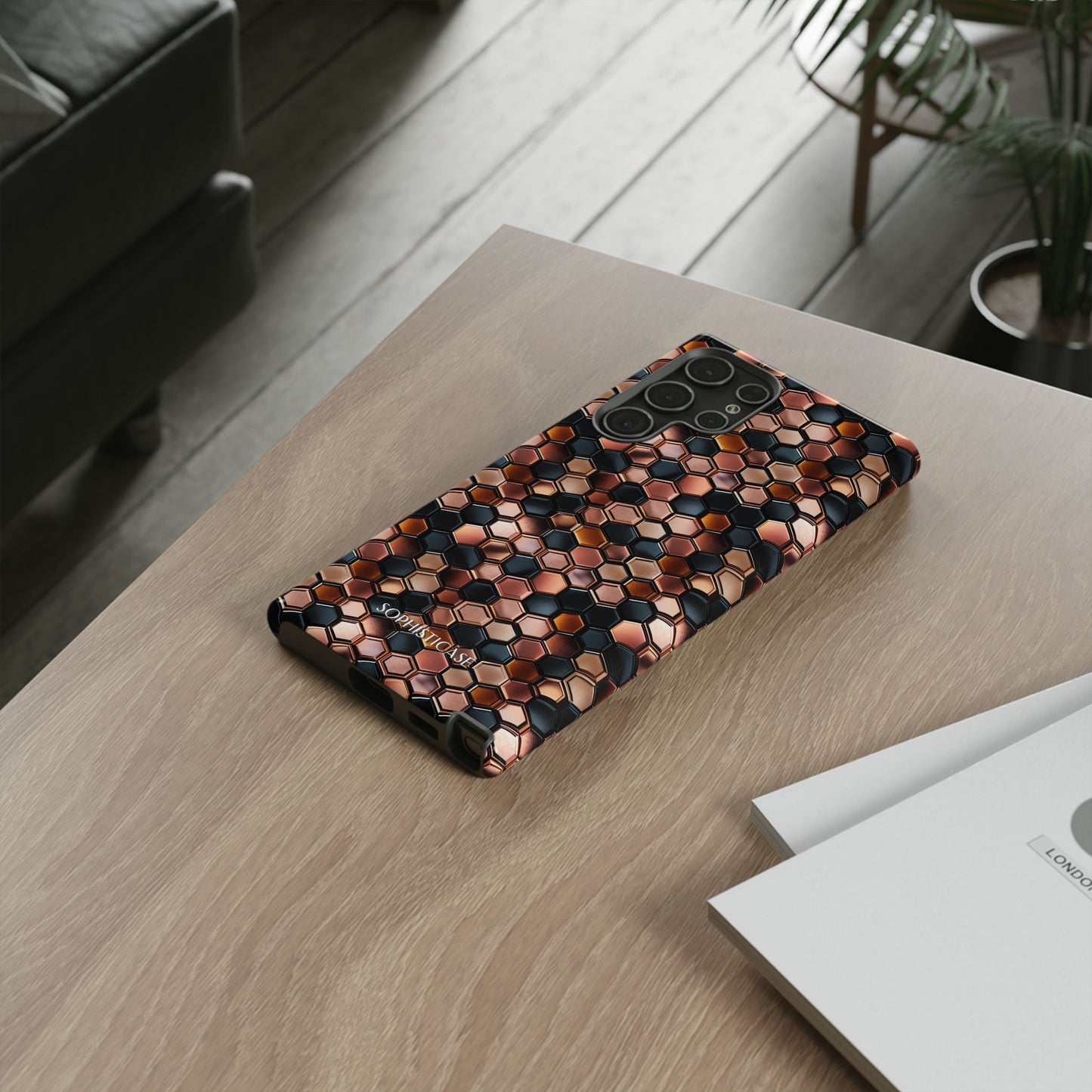 Rose' Runway in Honeycomb Mosaic - Tough Phone Case