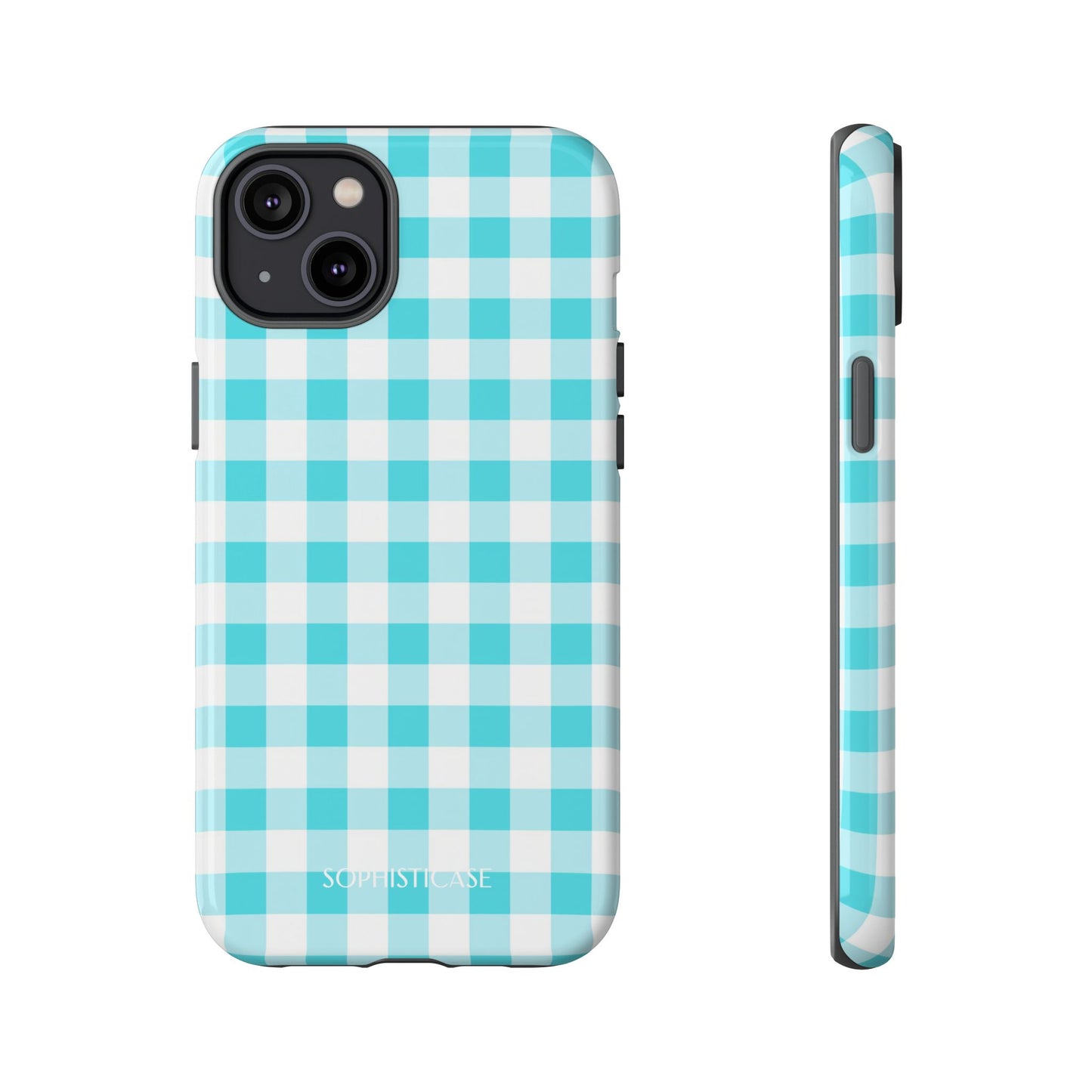 Gingham in Aqua - iPhone Magsafe Case