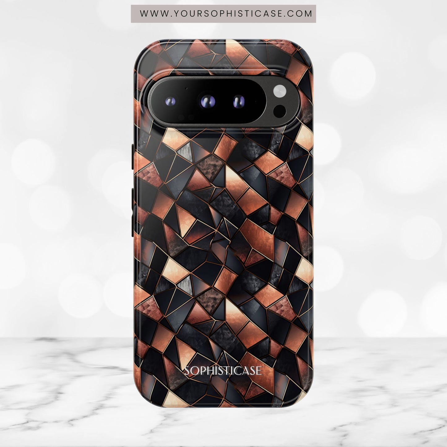 Rose' Runway in Noir Mosaic - Tough Phone Case