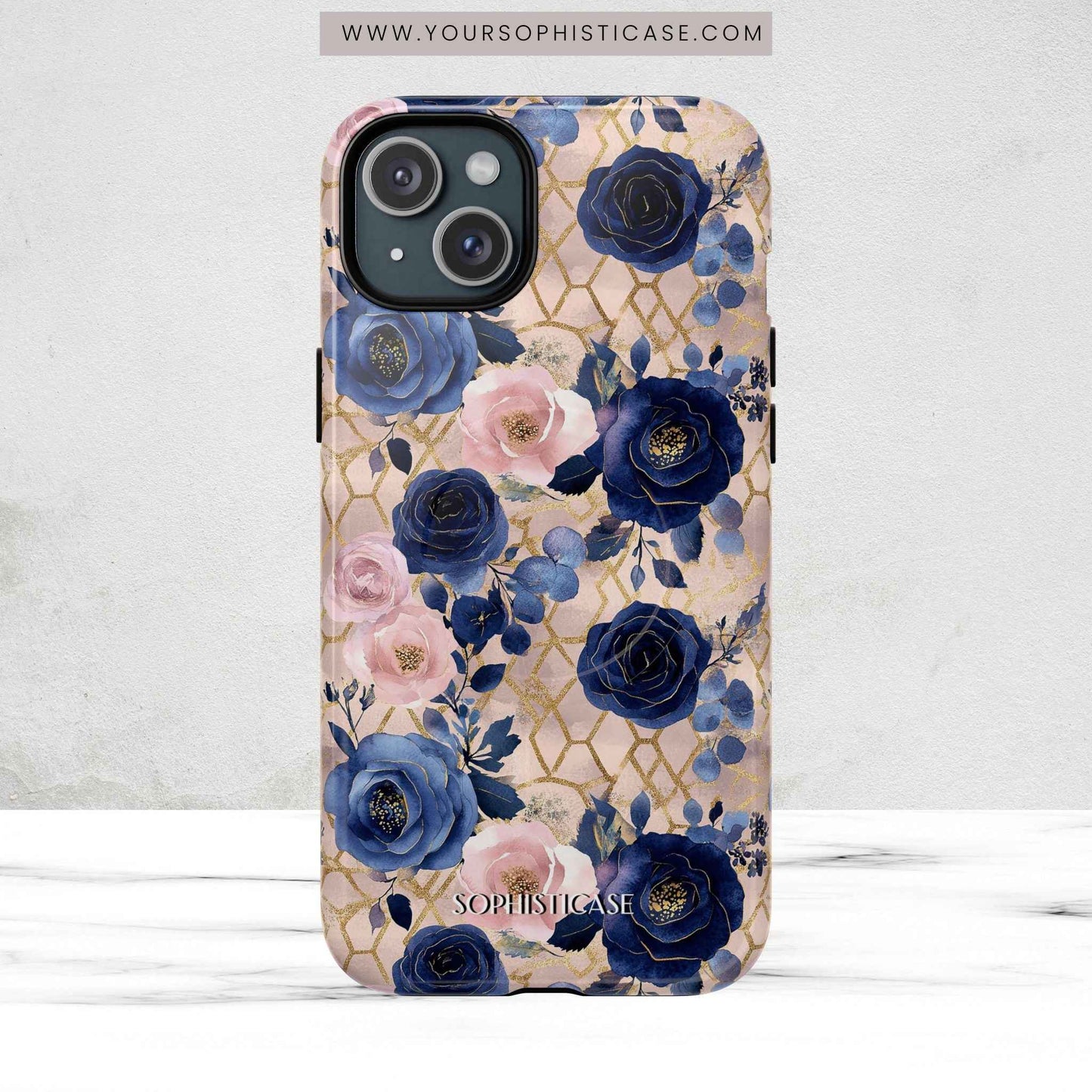 Royal Floral in Navy Blush - iPhone Magsafe Case