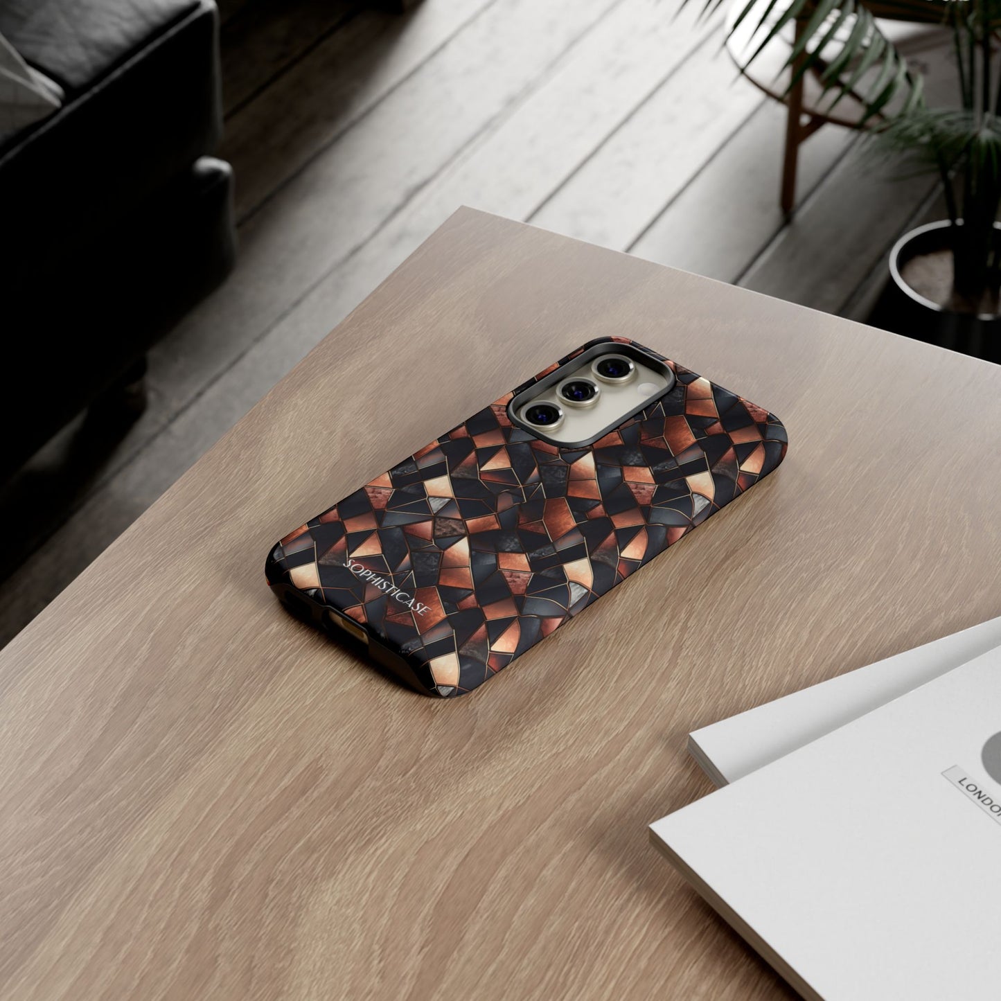 Rose' Runway in Noir Mosaic - Tough Phone Case