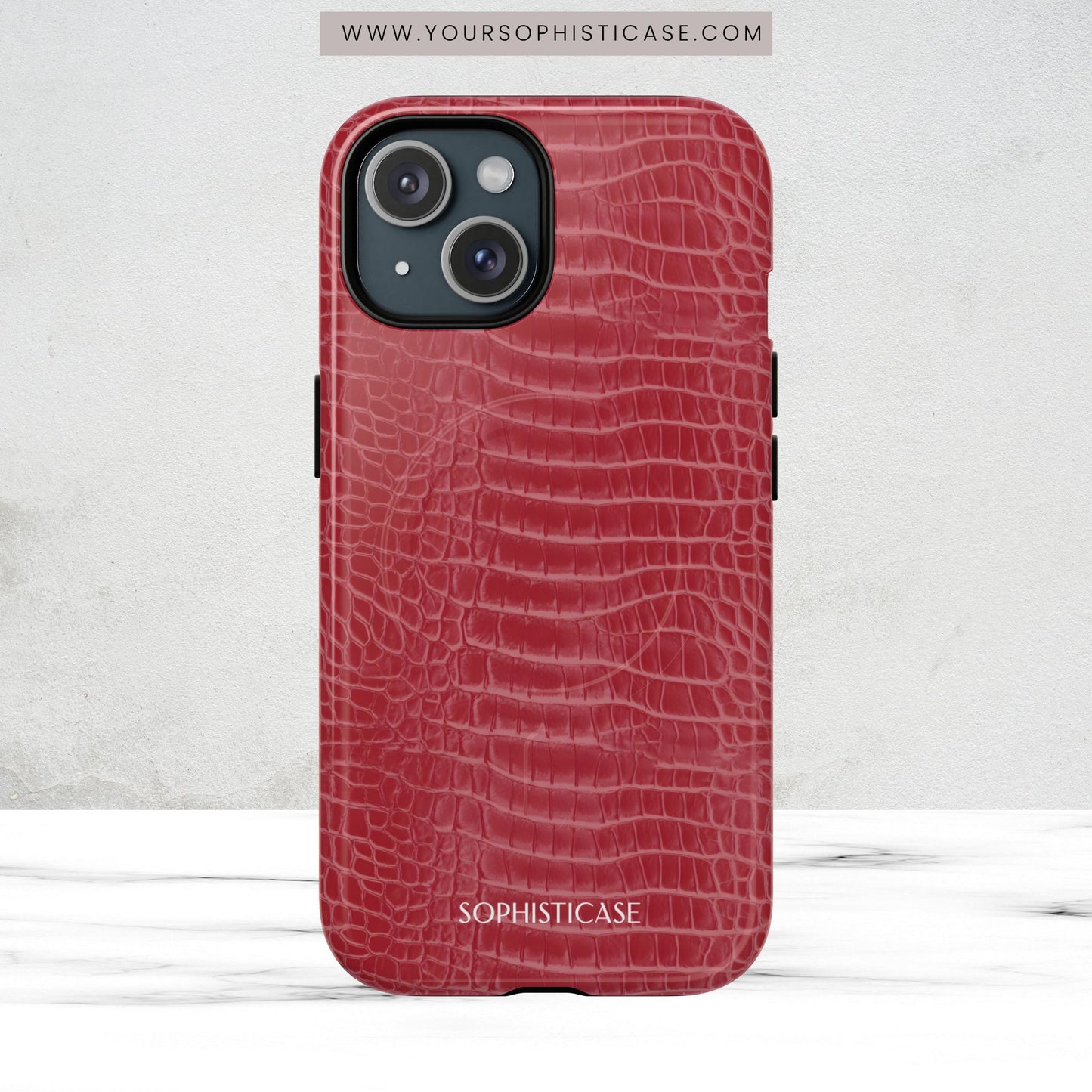 Luxe Leather in Cherry Red - Magsafe Case