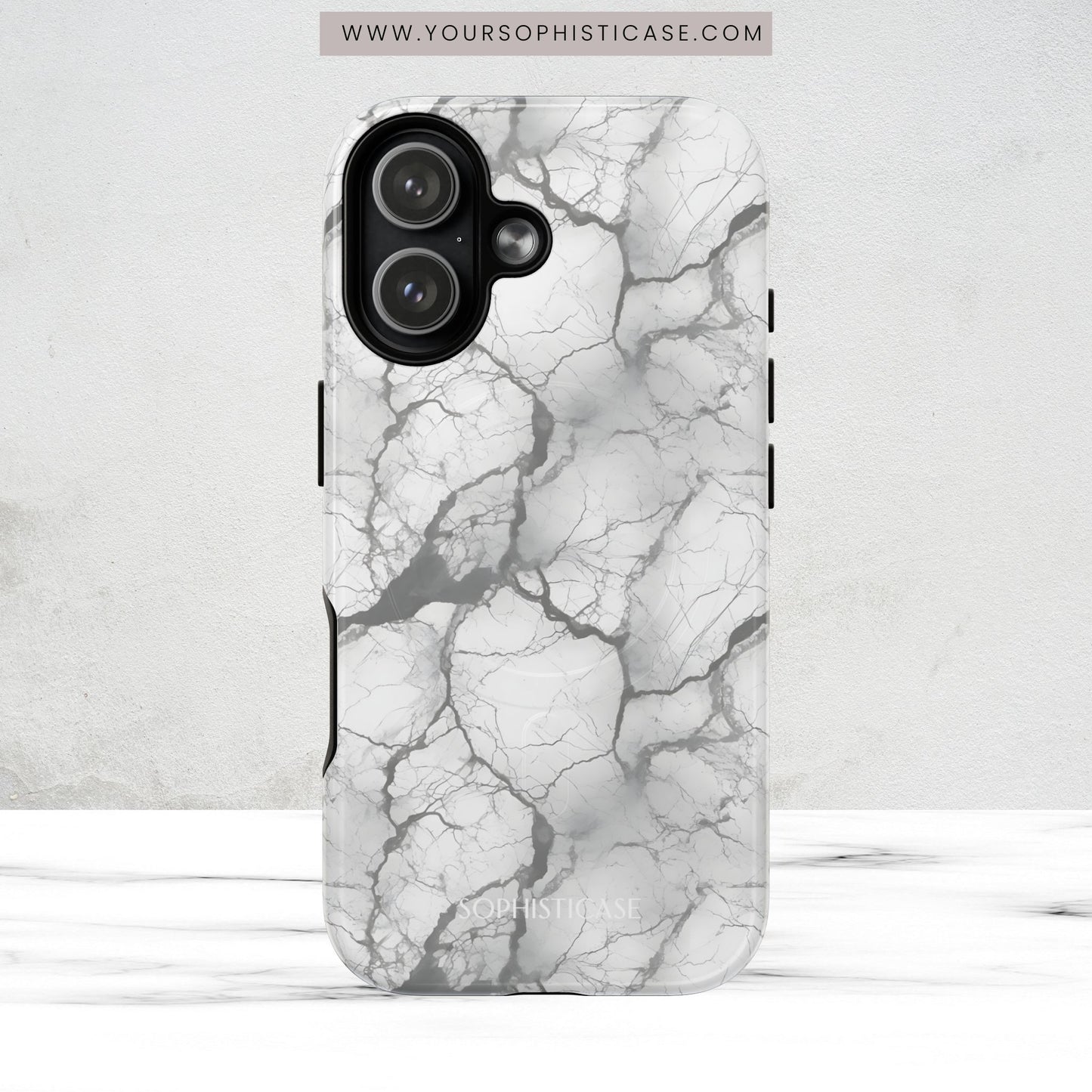 Marble Opulence in Charcoal Grey - Magsafe Case