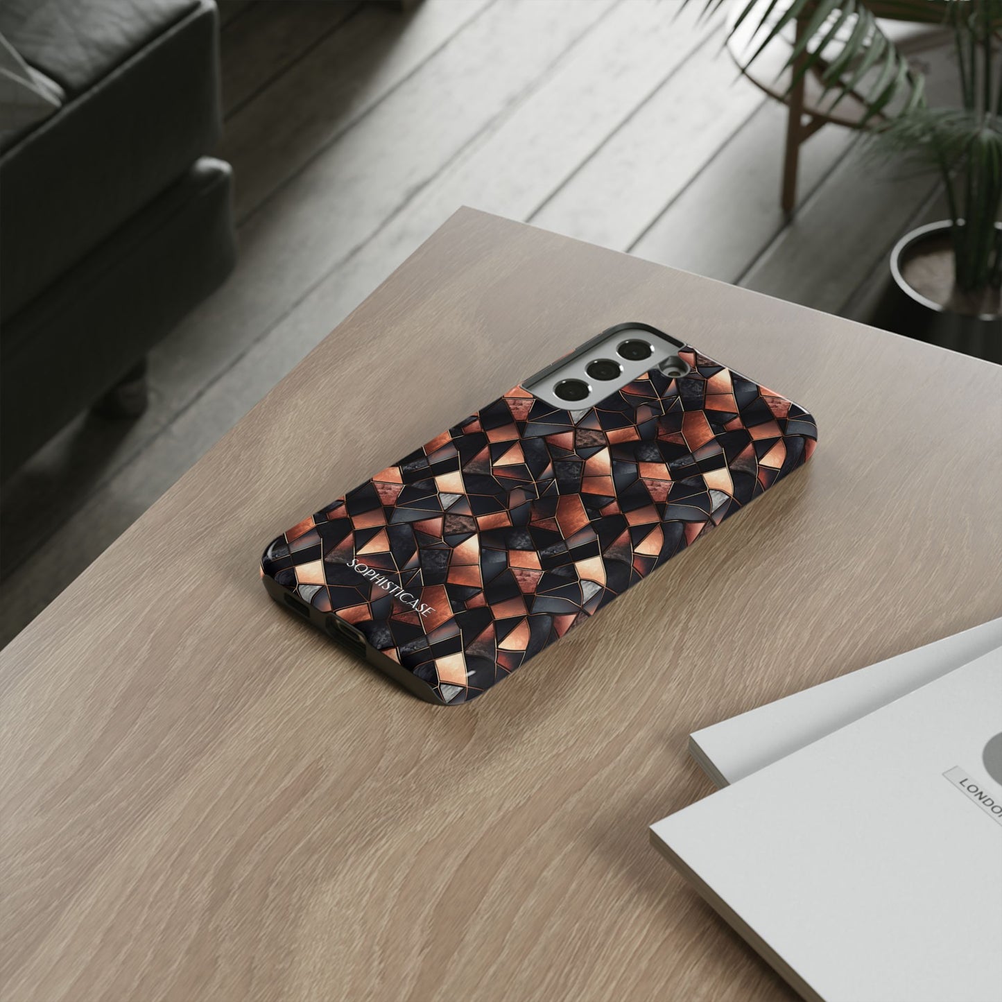 Rose' Runway in Noir Mosaic - Tough Phone Case