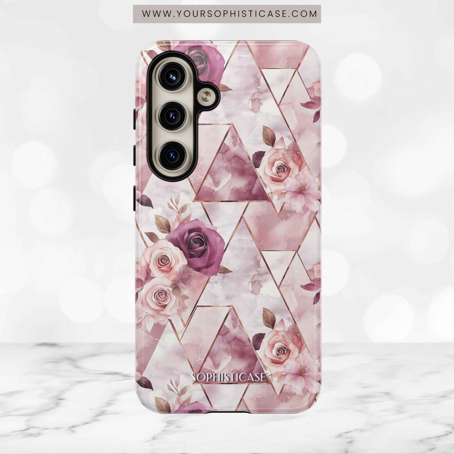 Royal Floral in Plum Chevron - Tough Phone Case