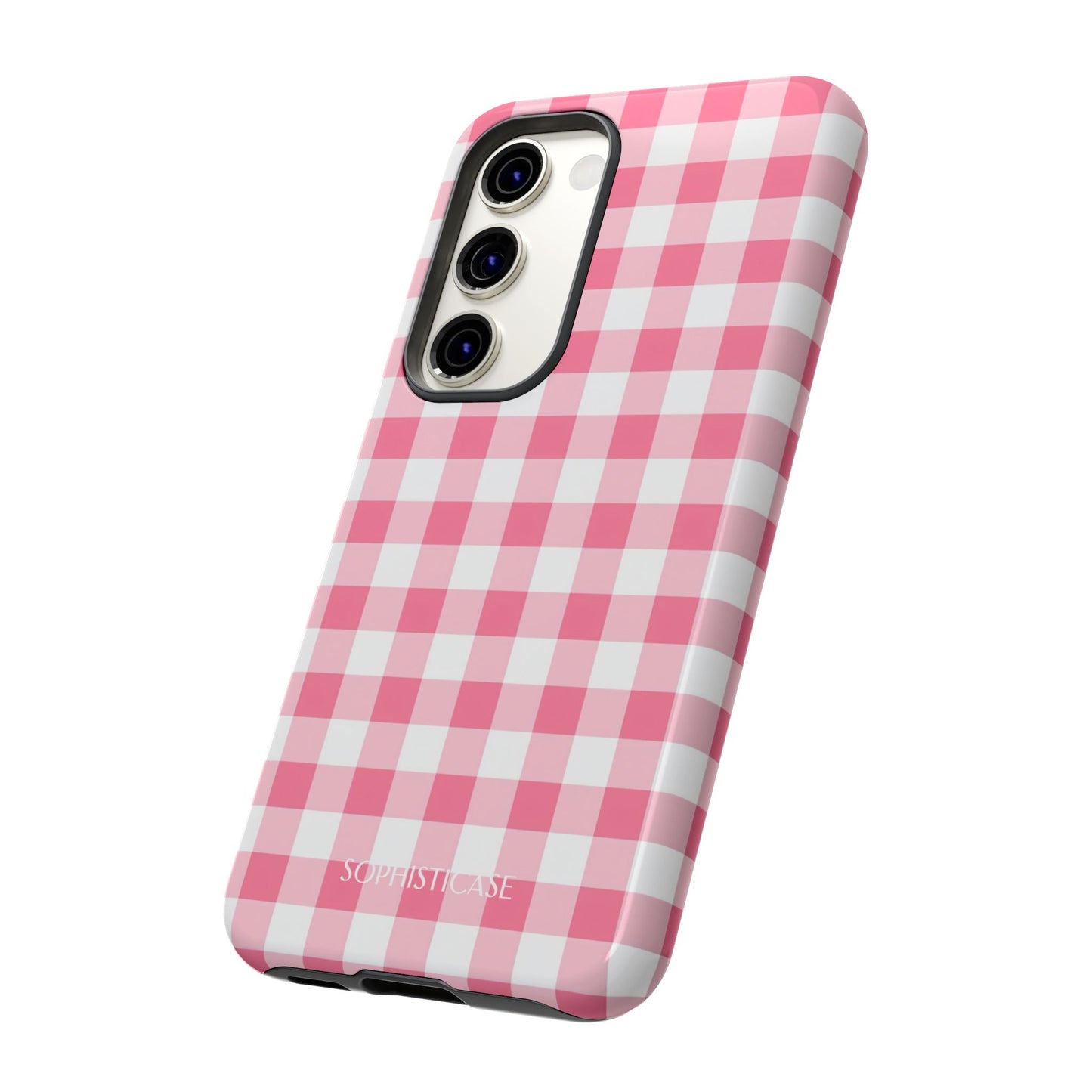 Gingham in Salmon - Tough Phone Case