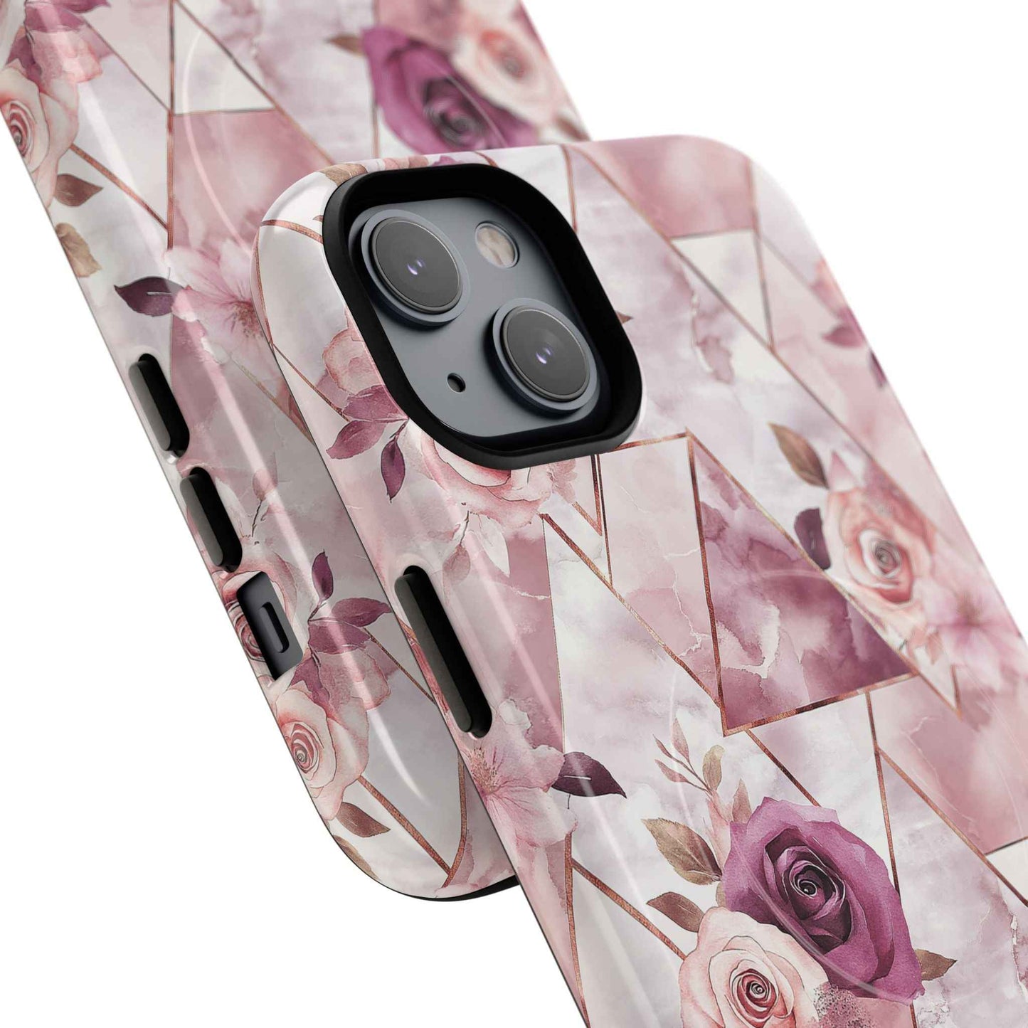 Royal Floral in Plum Chevron - iPhone Magsafe Case