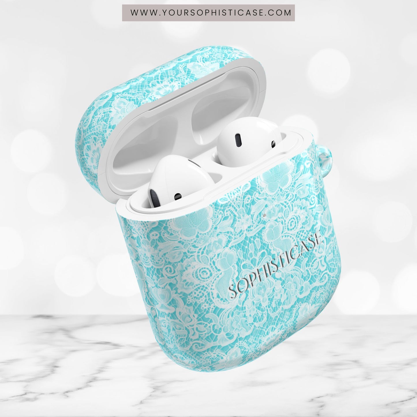 AirPod Cases - Luxe Lace in Aqua