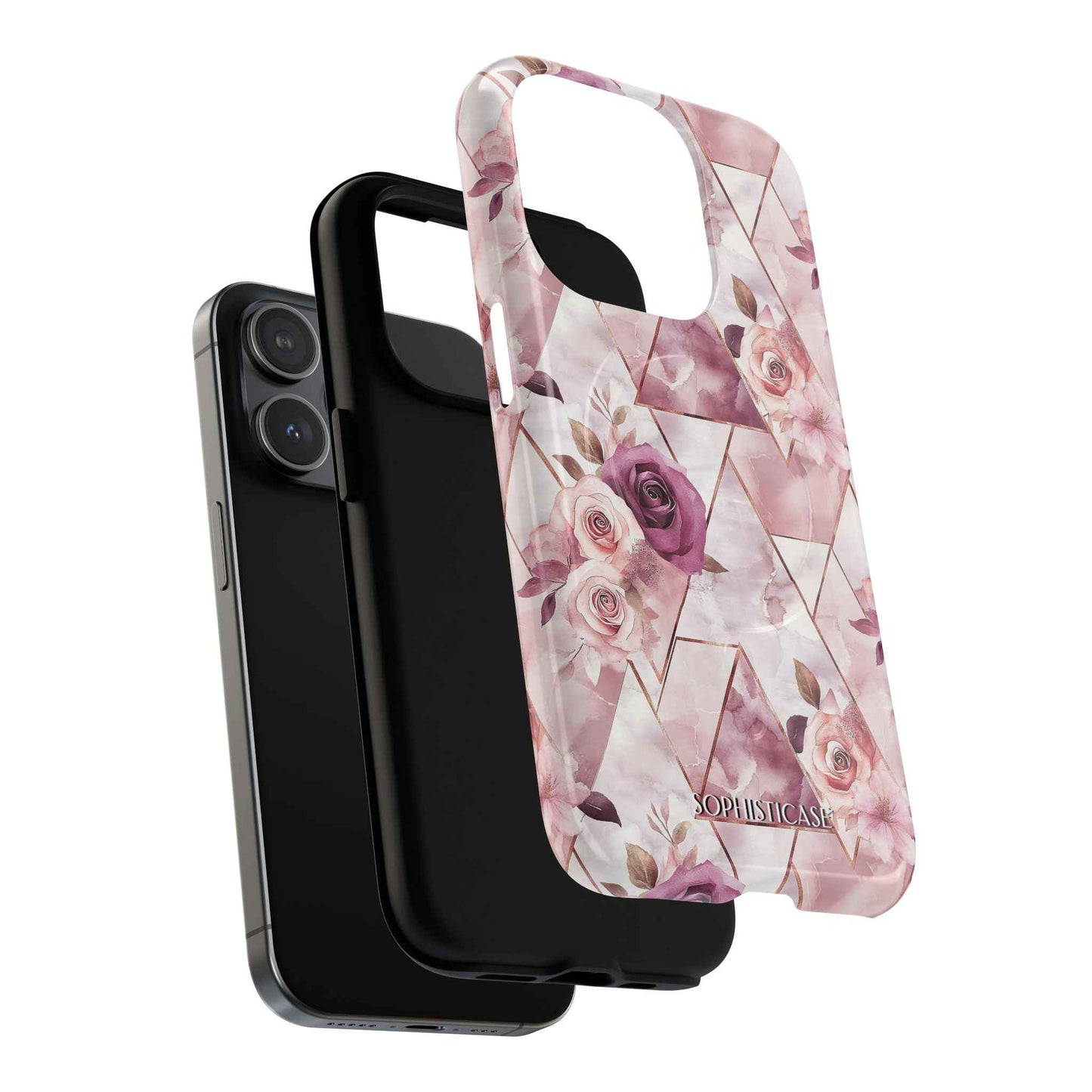 Royal Floral in Plum Chevron - iPhone Magsafe Case