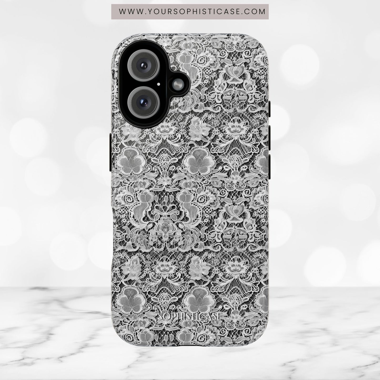 Luxe Lace in Black - iPhone Case