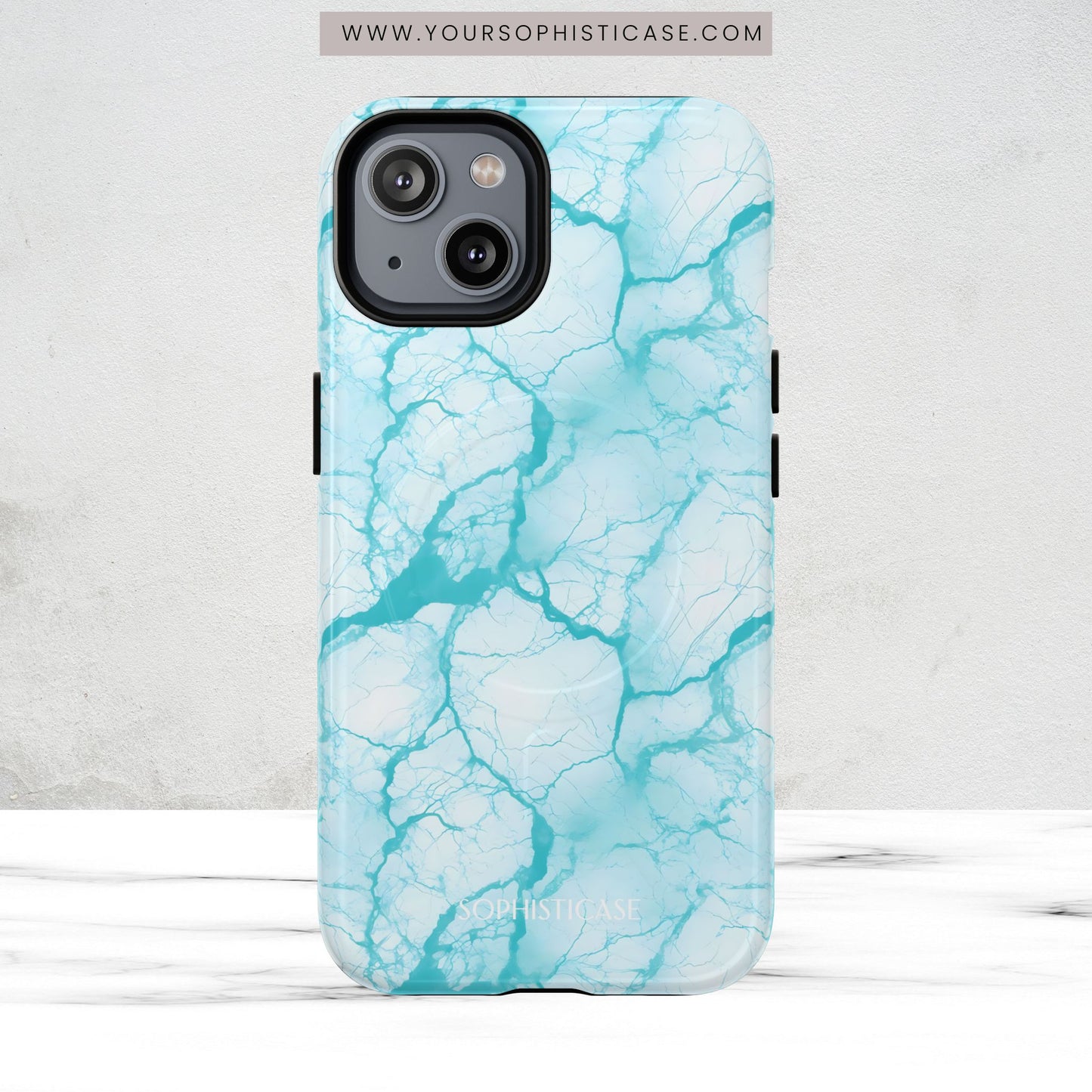 Marble Opulence in Aqua - Magsafe Case