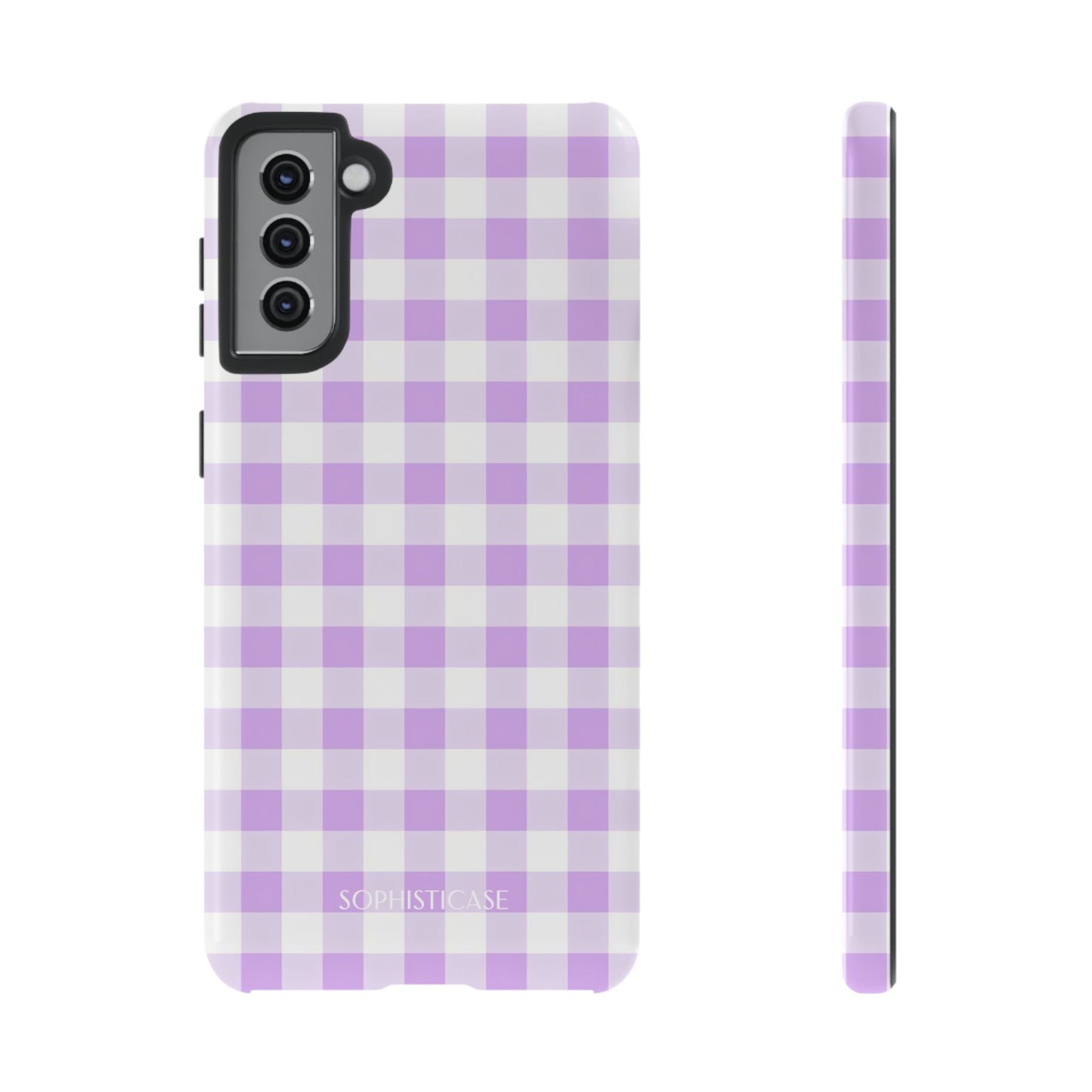 Gingham in Purple - Tough Phone Case