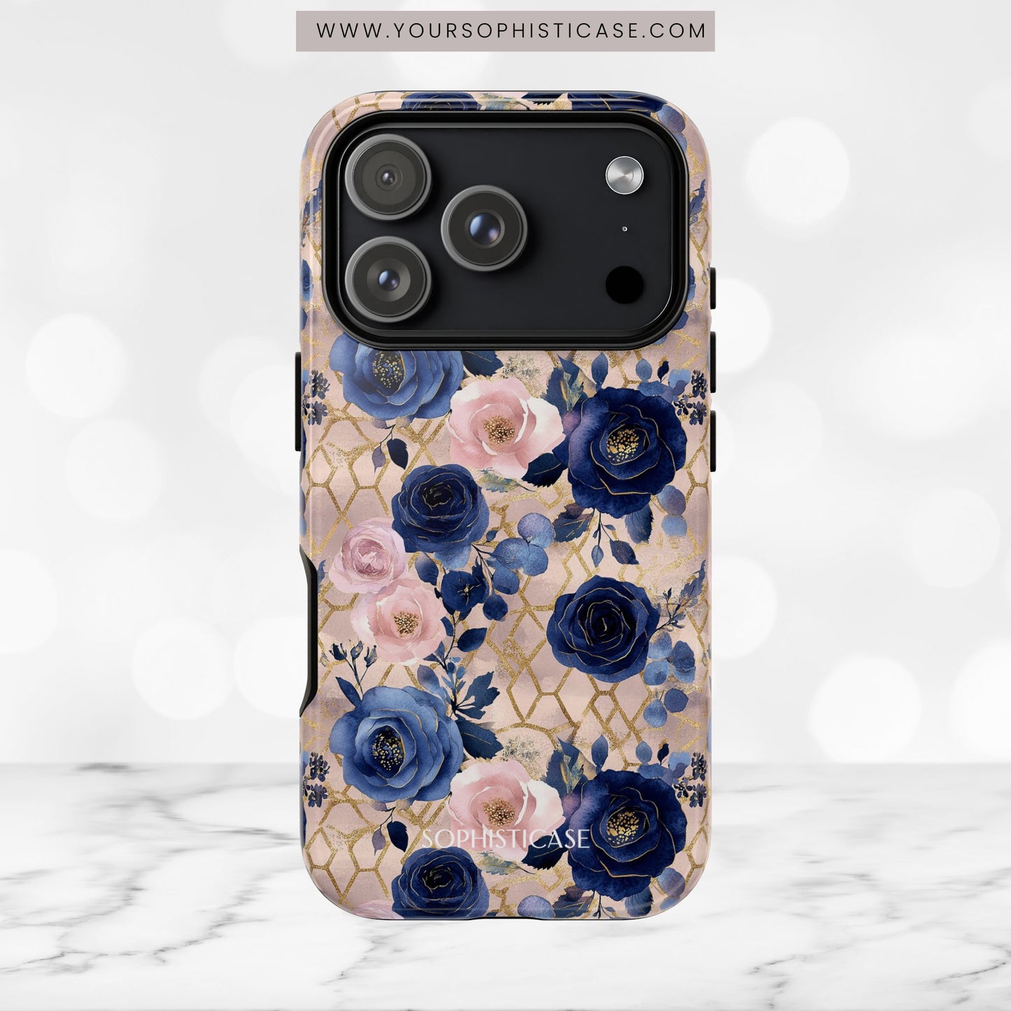 Royal Floral in Navy Blush - Tough Phone Case