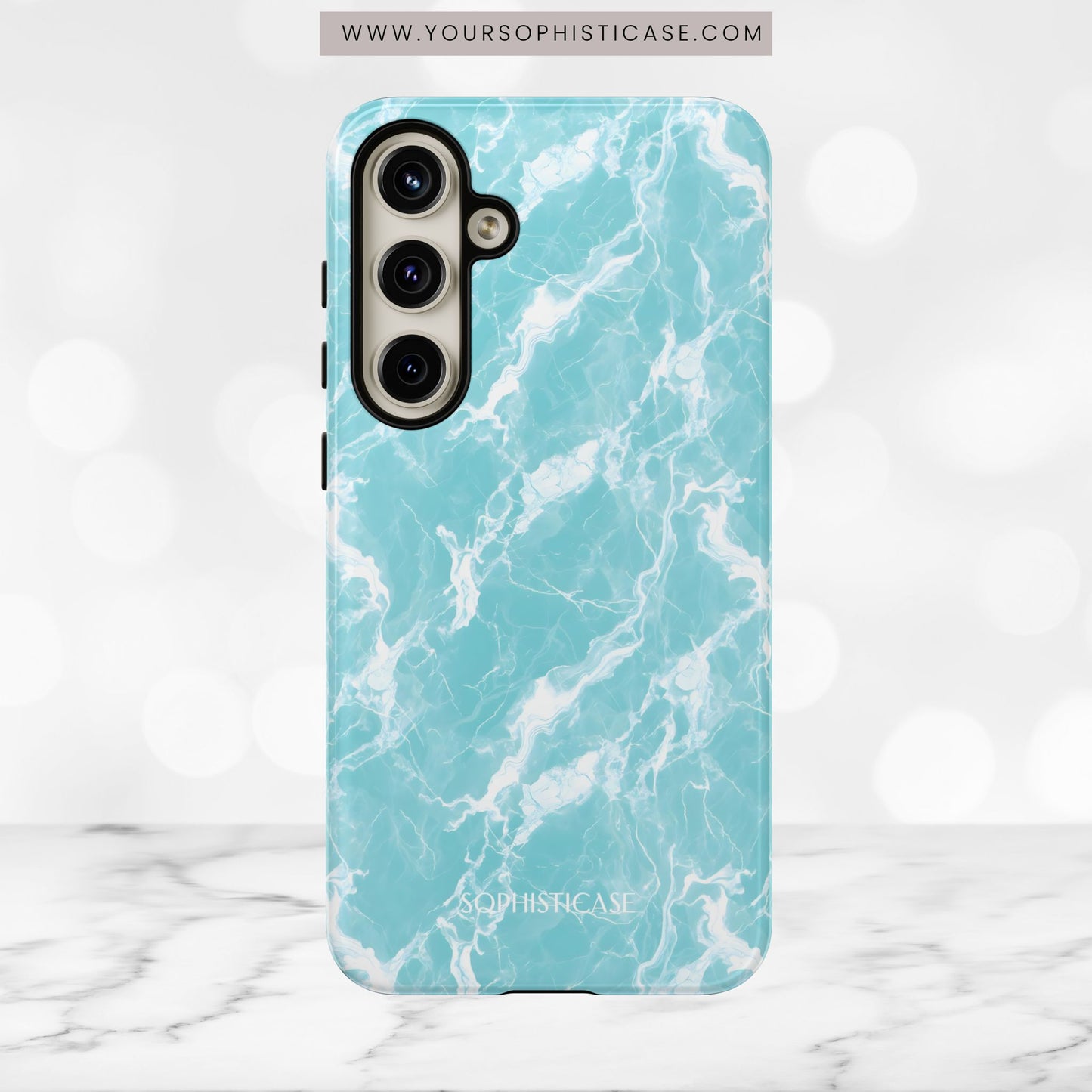 Marble Crush in Aqua - Tough Phone Case