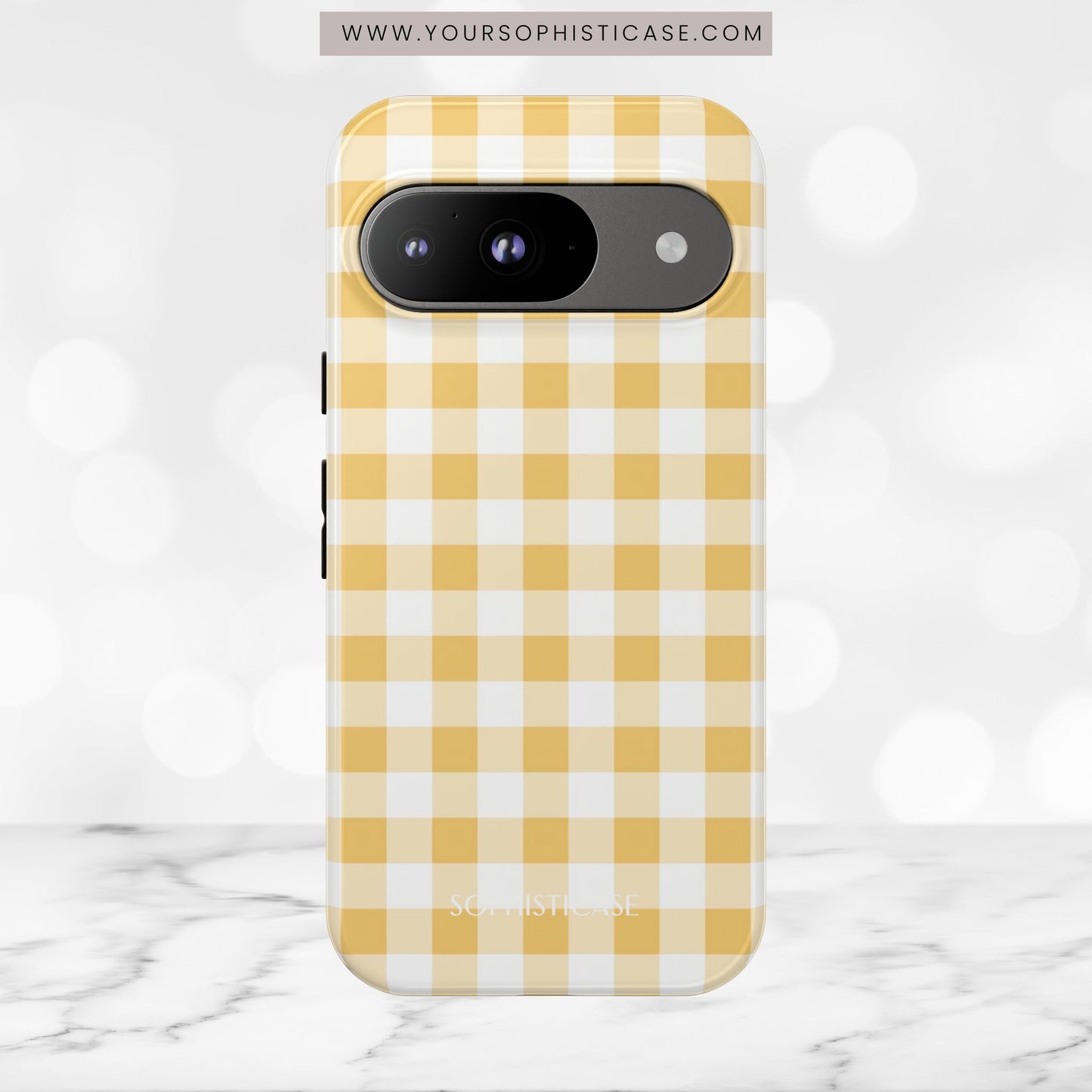 Gingham in Yellow - Tough Phone Case
