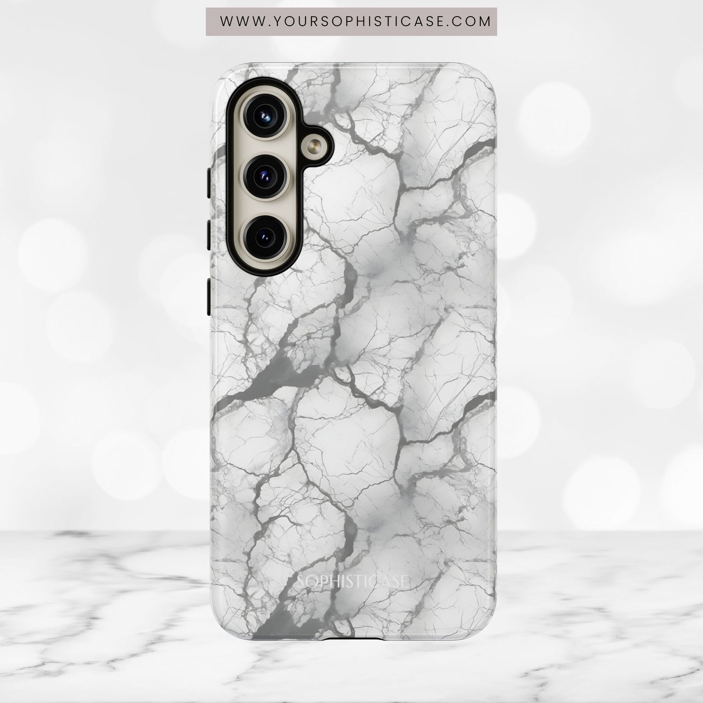 Marble Opulence in Charcoal Grey - Tough Phone Case