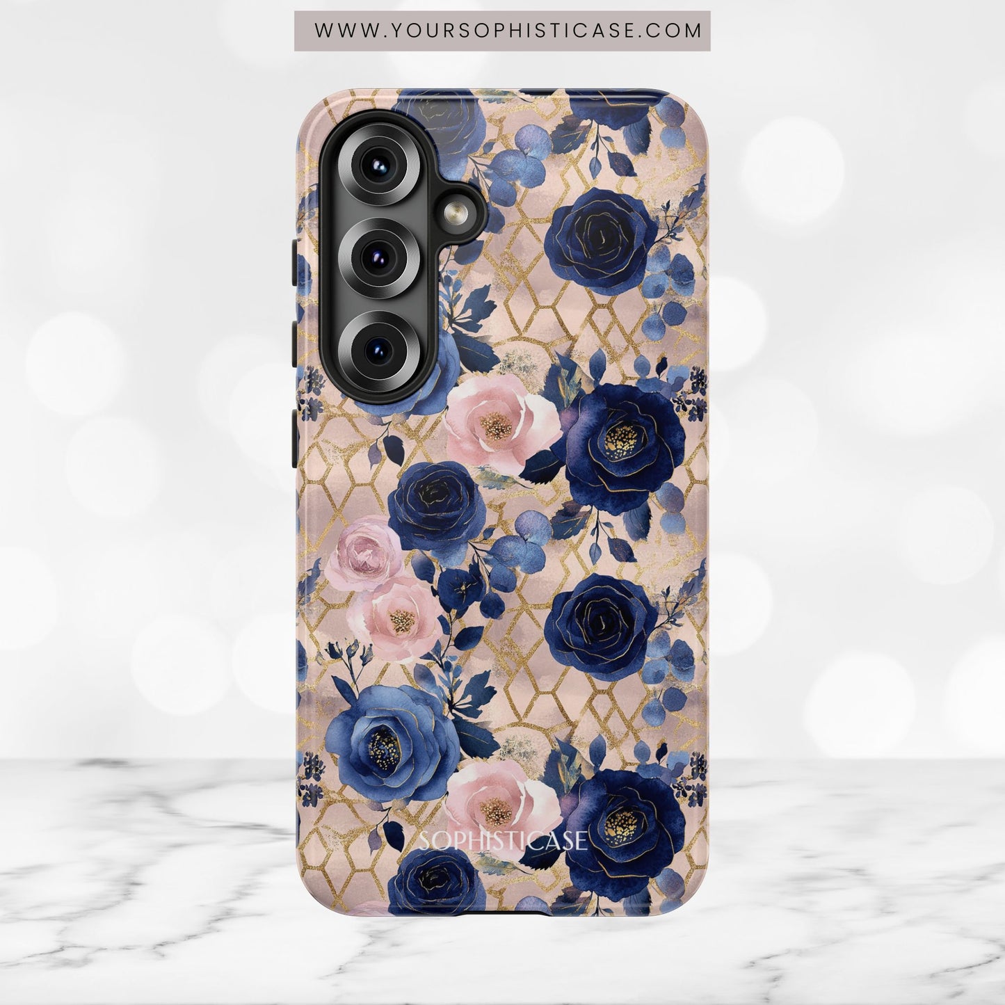 Royal Floral in Navy Blush - Tough Phone Case