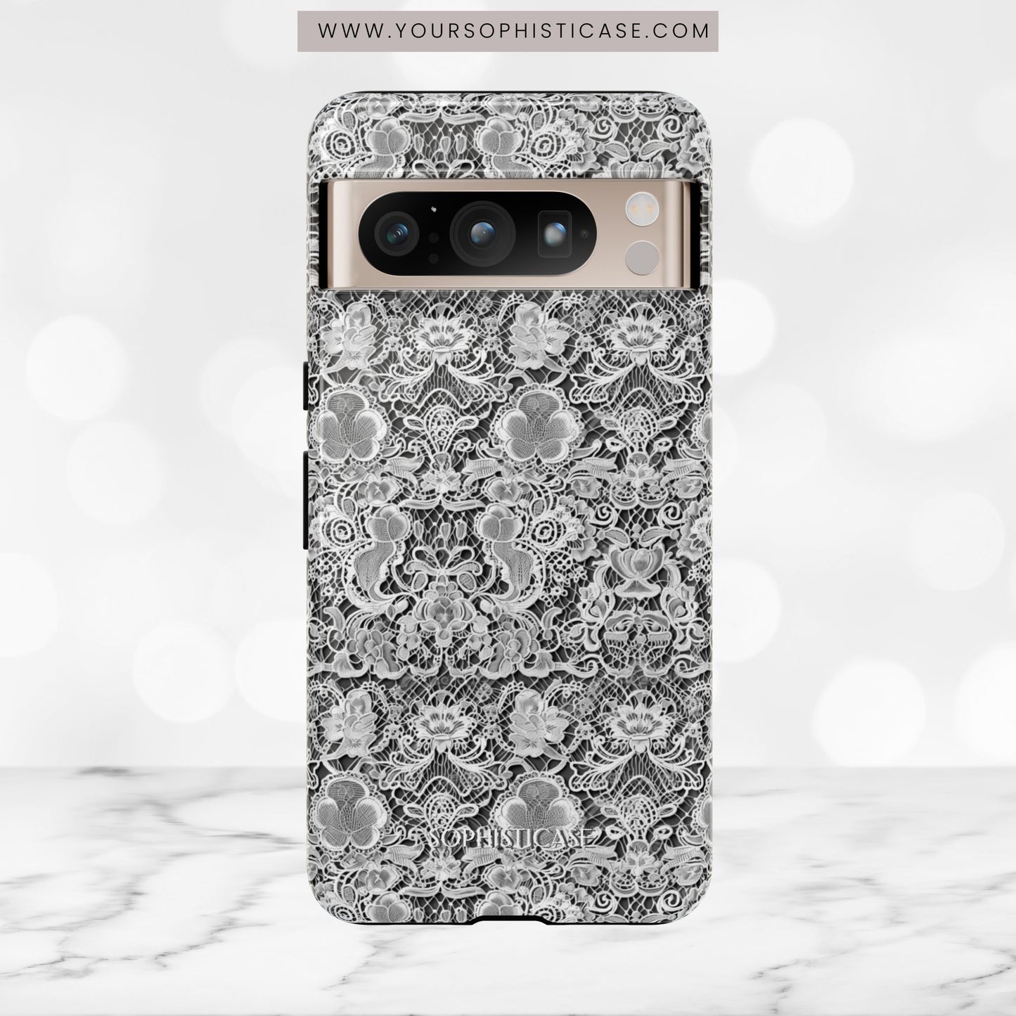 Luxe Lace in Black - Tough Phone Case