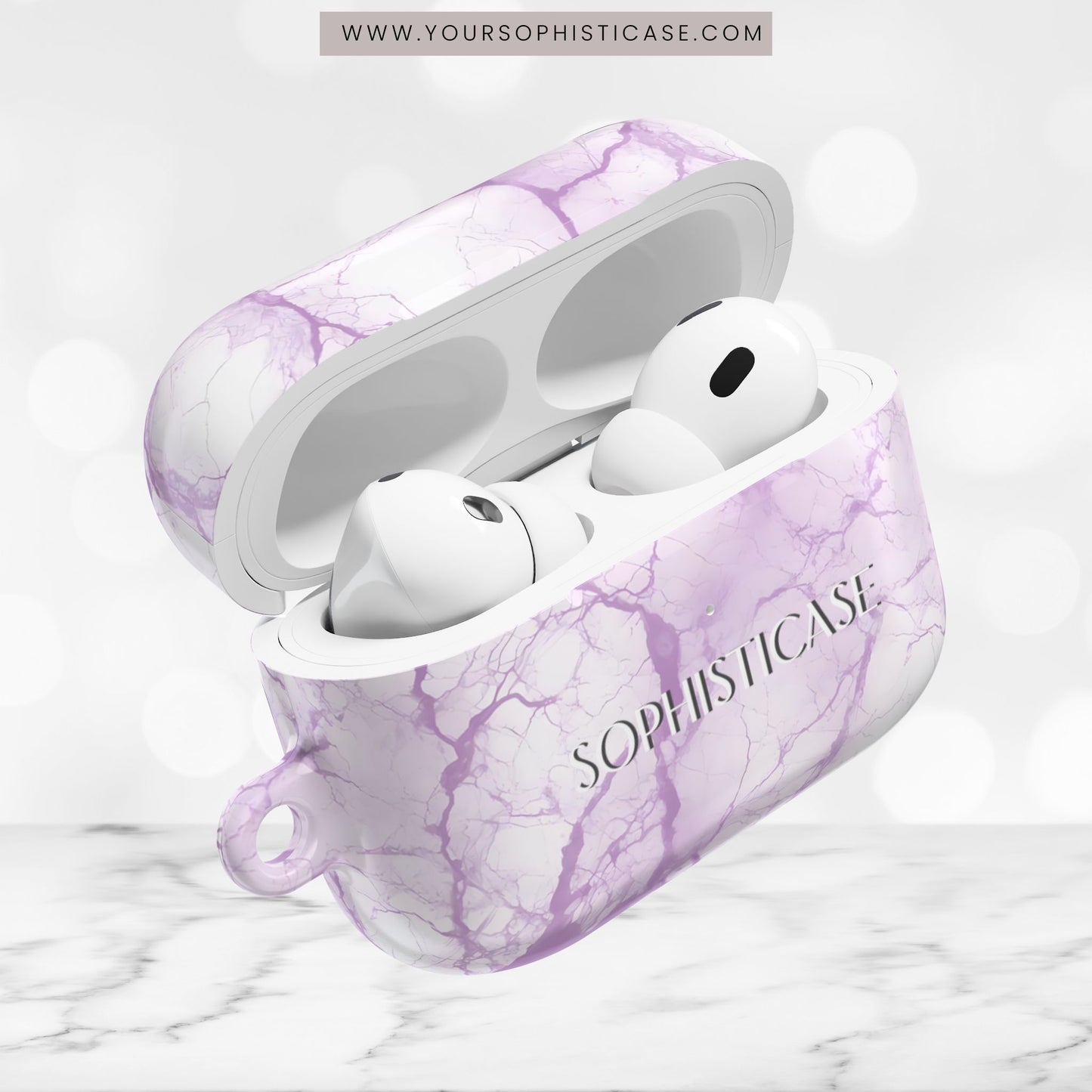 AirPod Cases - Marble Opulence in Purple