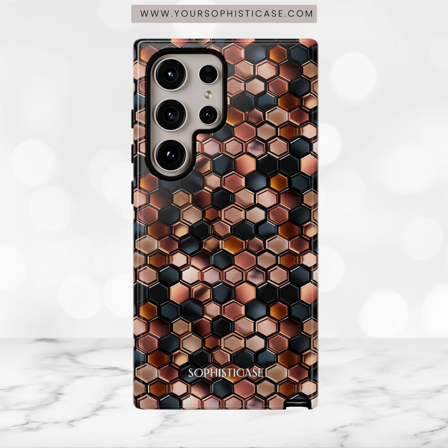 Rose' Runway in Honeycomb Mosaic - Tough Phone Case