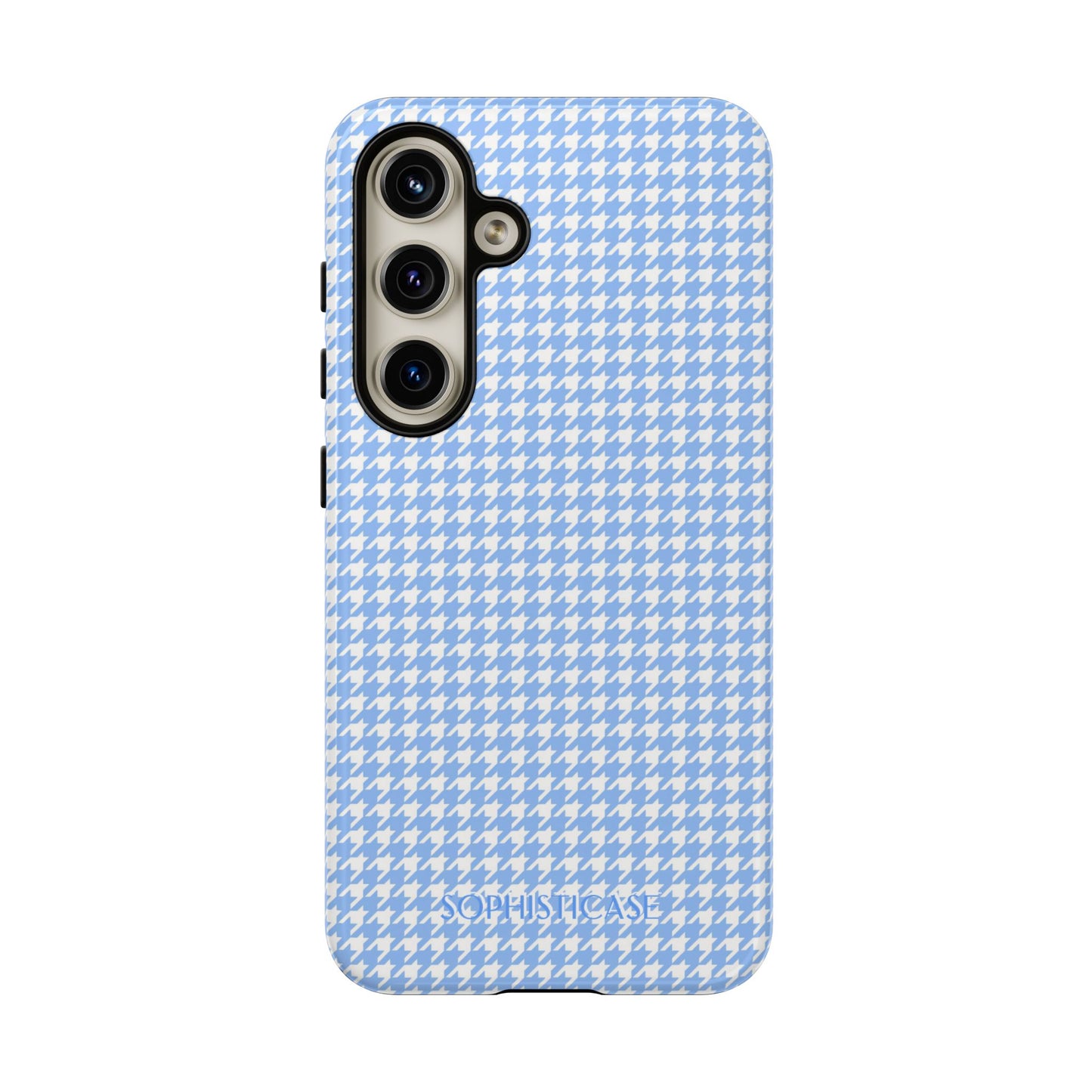 Houndstooth in Blue - Drop Proof Phone Case for Samsung Galaxy