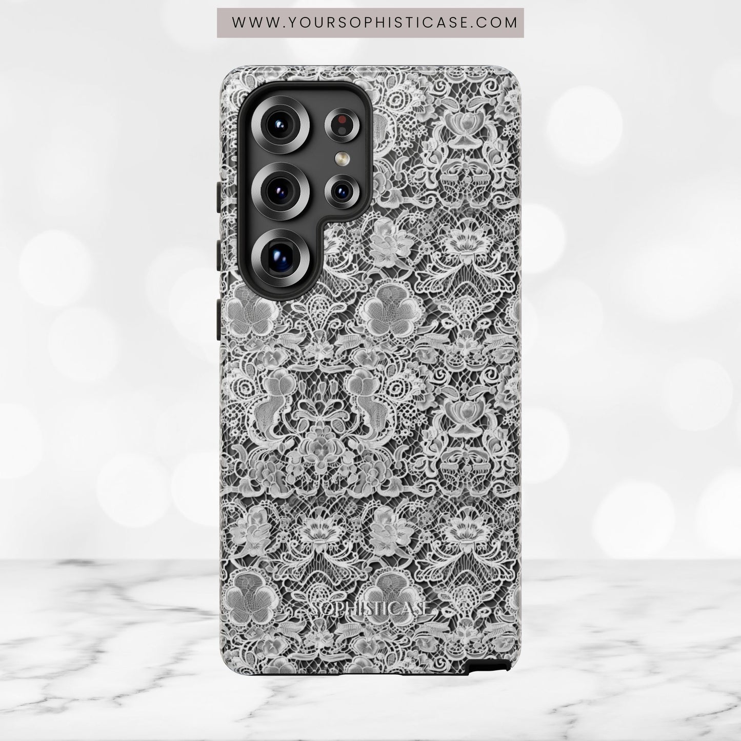 Luxe Lace in Black - Tough Phone Case