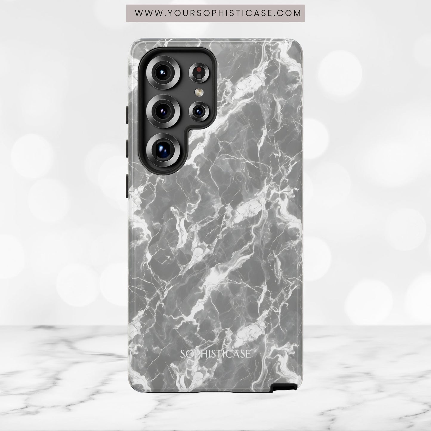 Marble Crush in Charcoal Grey - Tough Phone Case