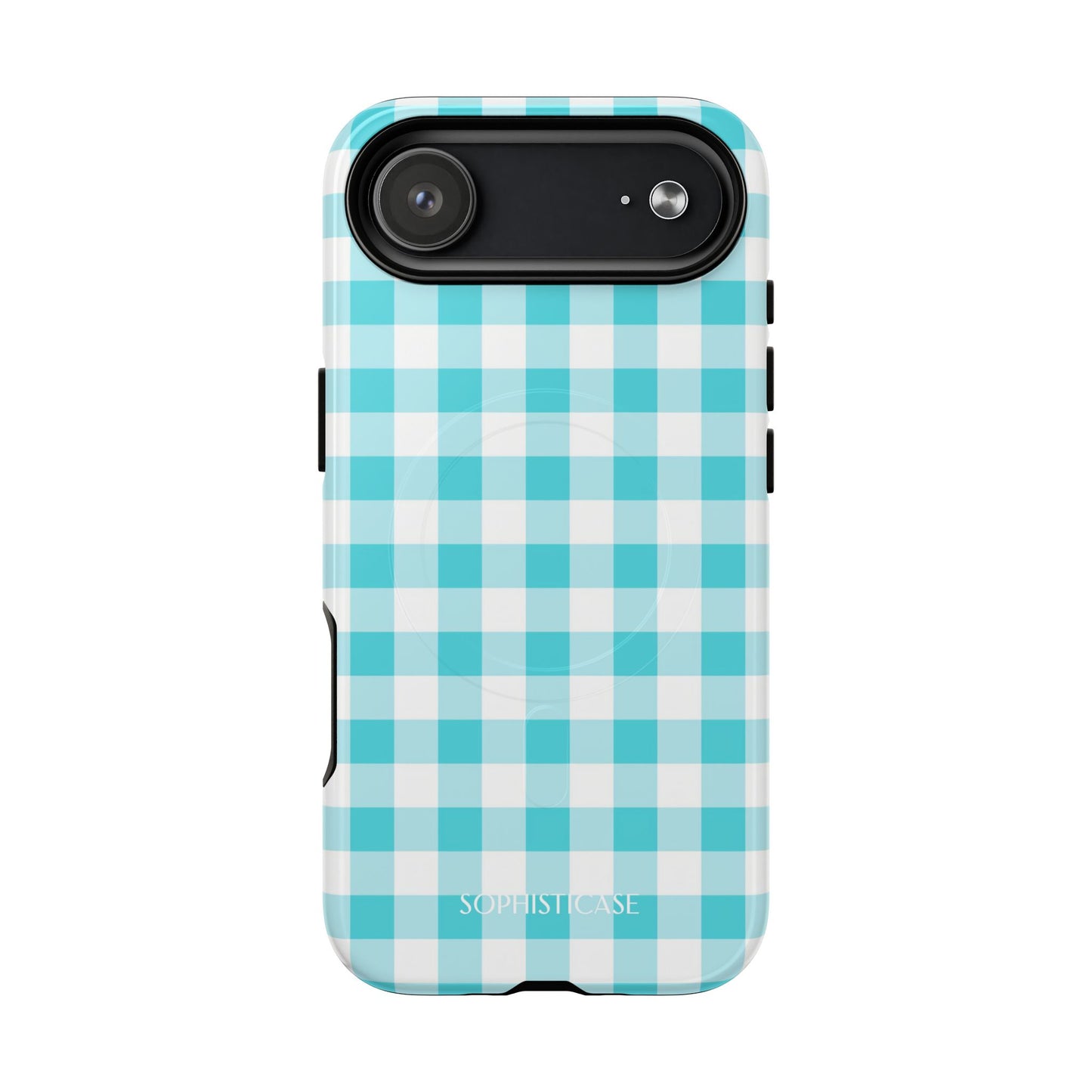 Gingham in Aqua - iPhone Magsafe Case
