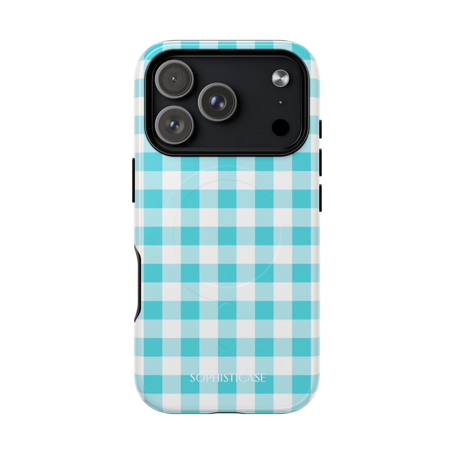 Gingham in Aqua - iPhone Magsafe Case